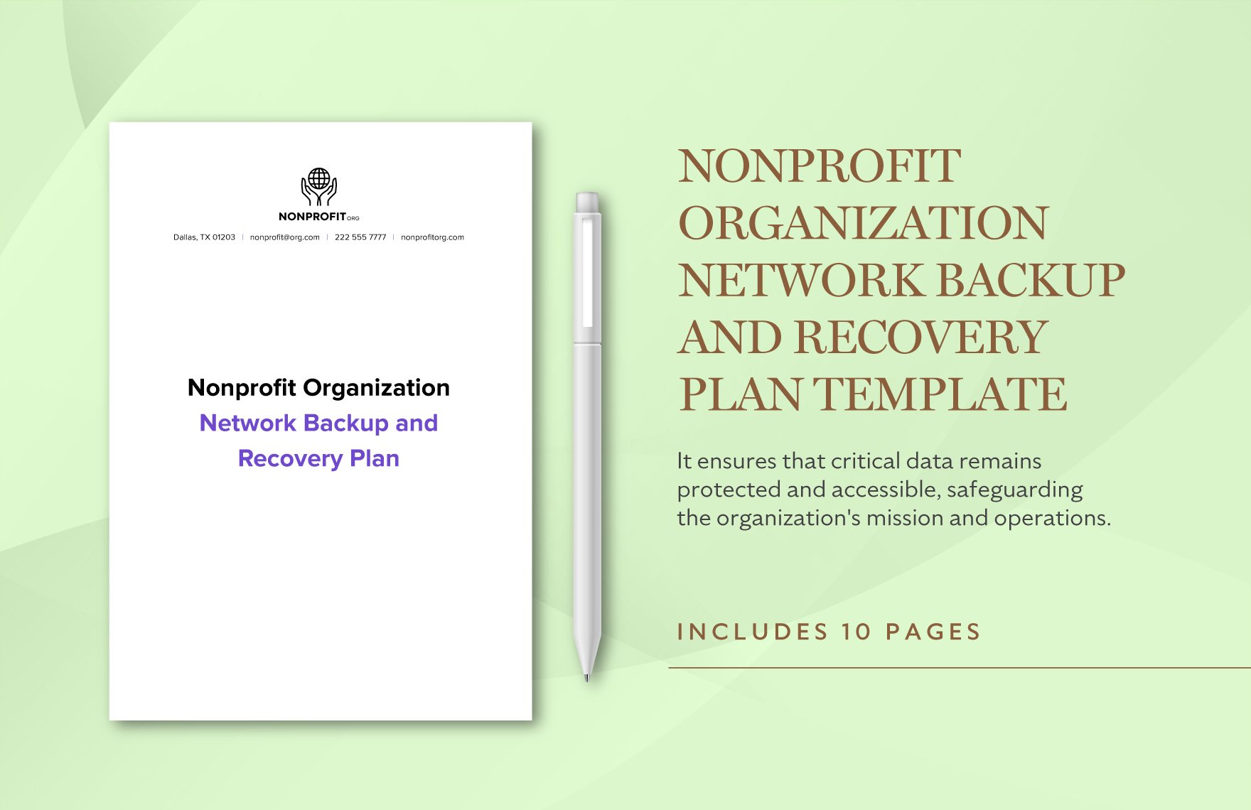 Nonprofit Organization Network Backup and Recovery Plan Template