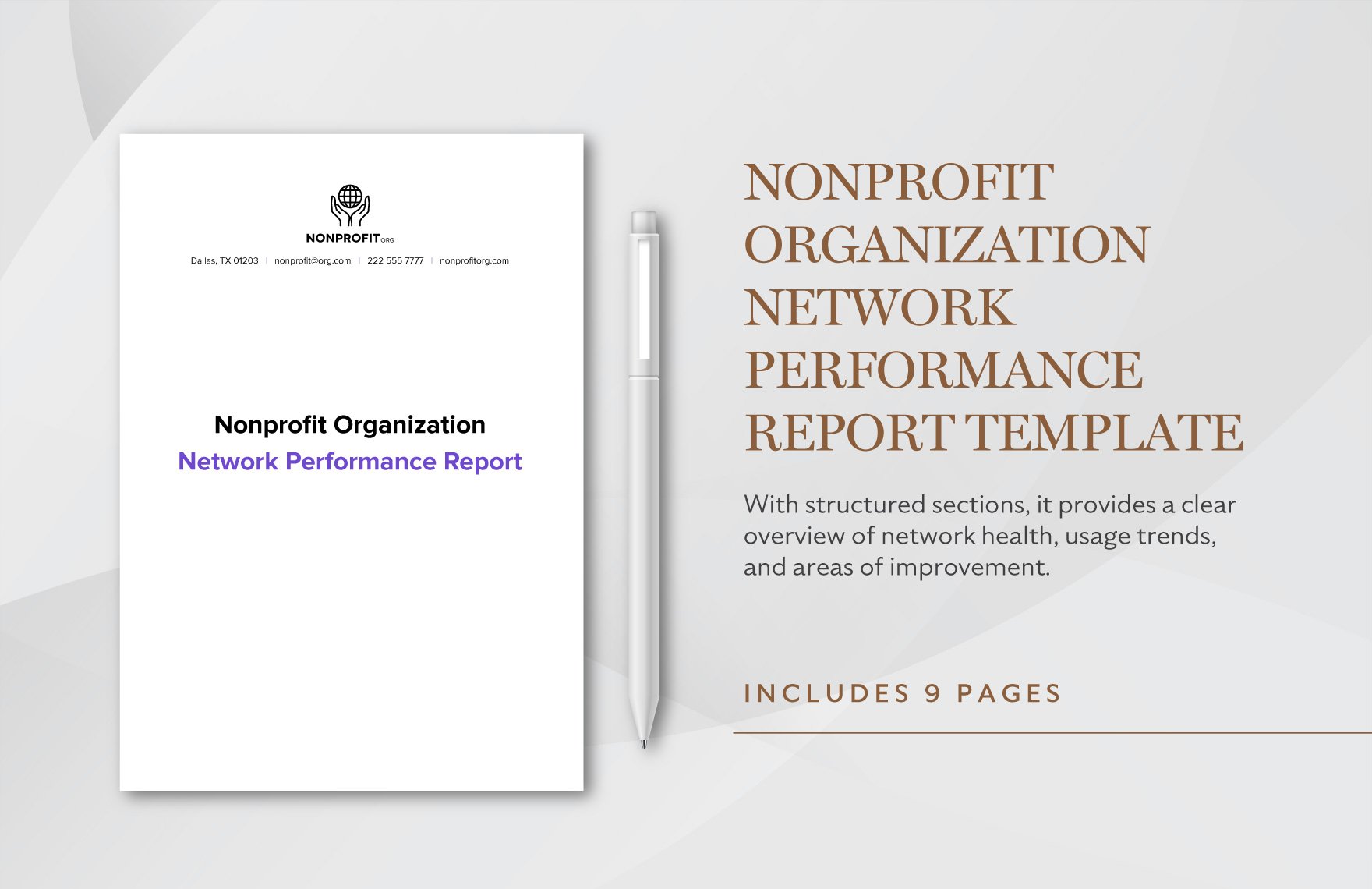 Nonprofit Organization Network Performance Report Template in Word, Google Docs, PDF