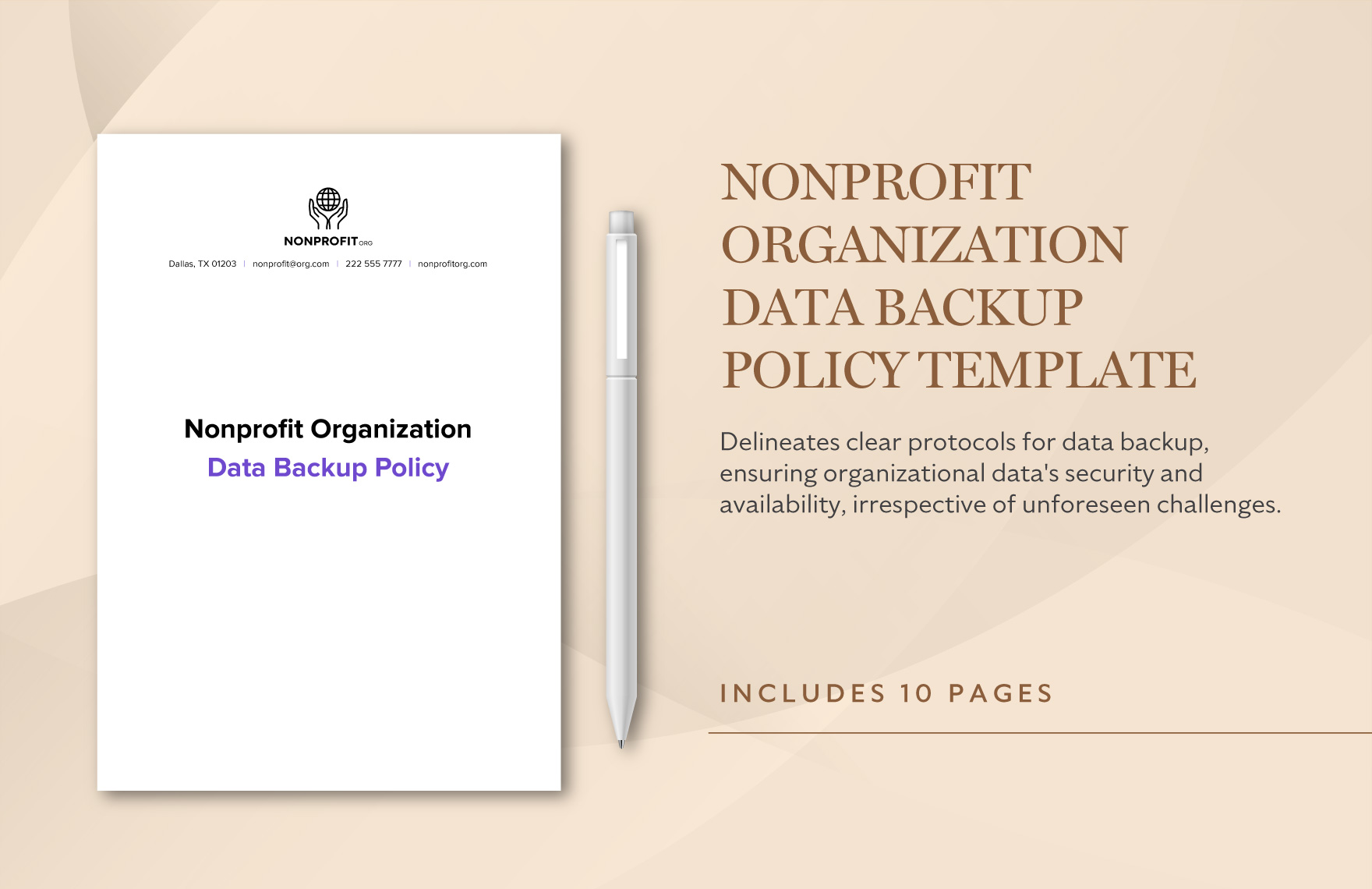 Nonprofit Organization Data Backup Policy Template in PDF Word Google