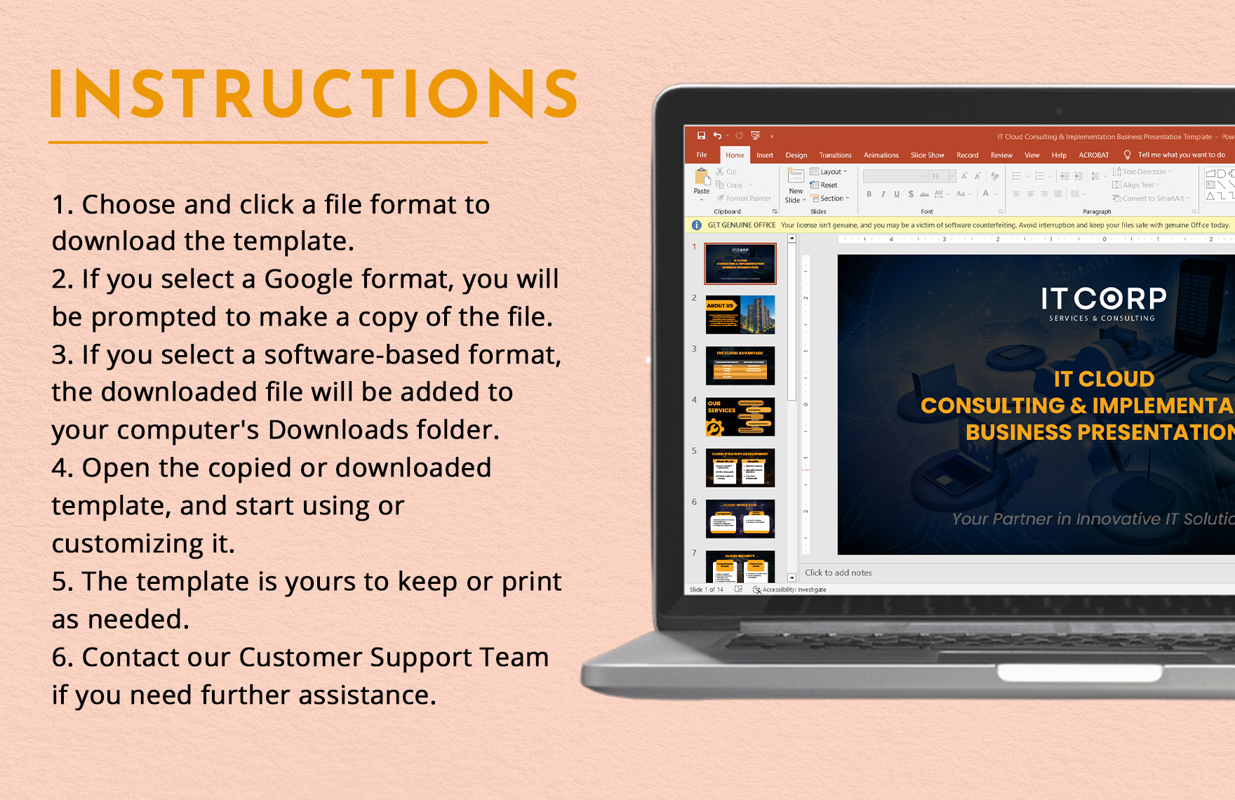 IT Cloud Consulting & Implementation Business Presentation Template