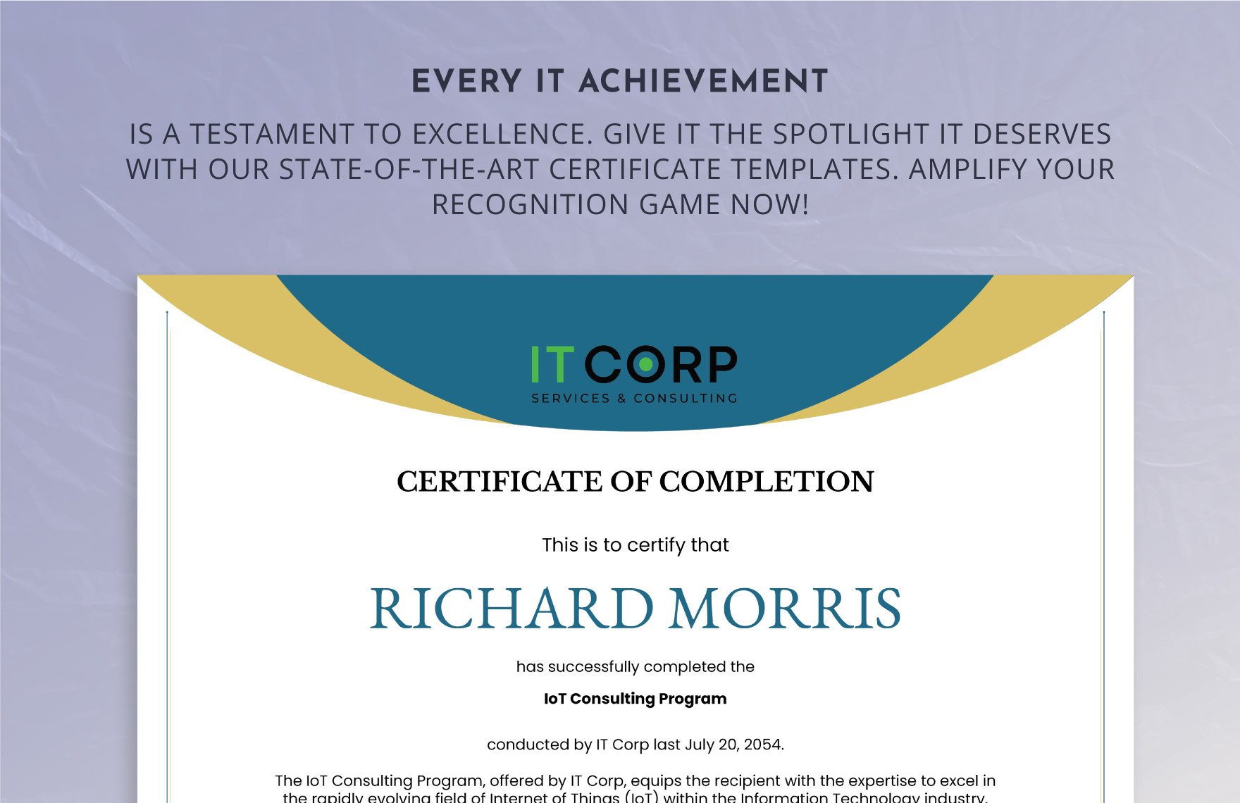 IoT Consulting Certificate Template
