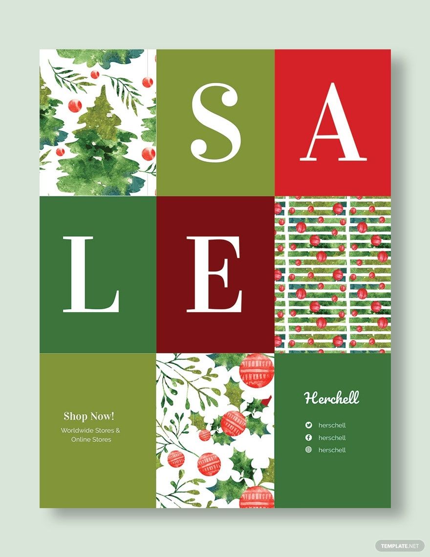 Free Christmas Shopping Sale Poster Template