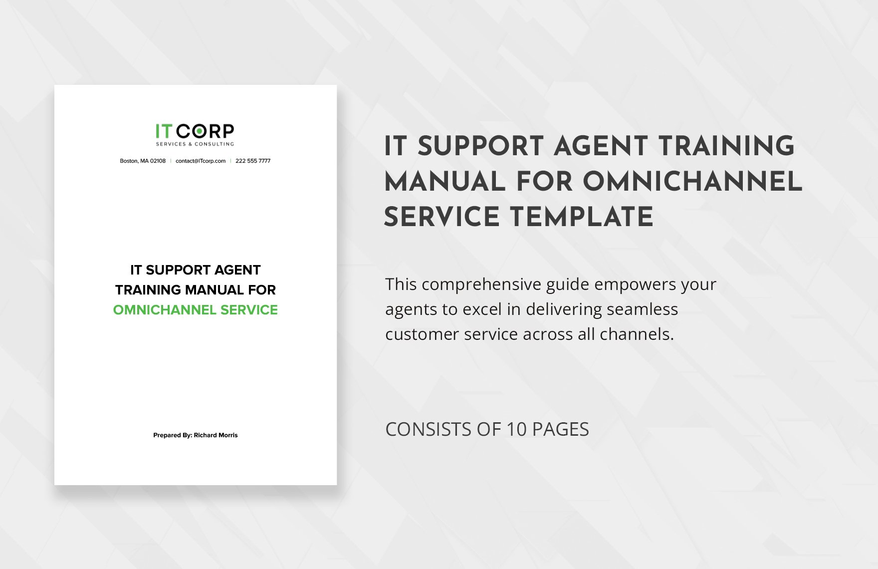 IT Support Agent Training Manual for Omnichannel Service Template