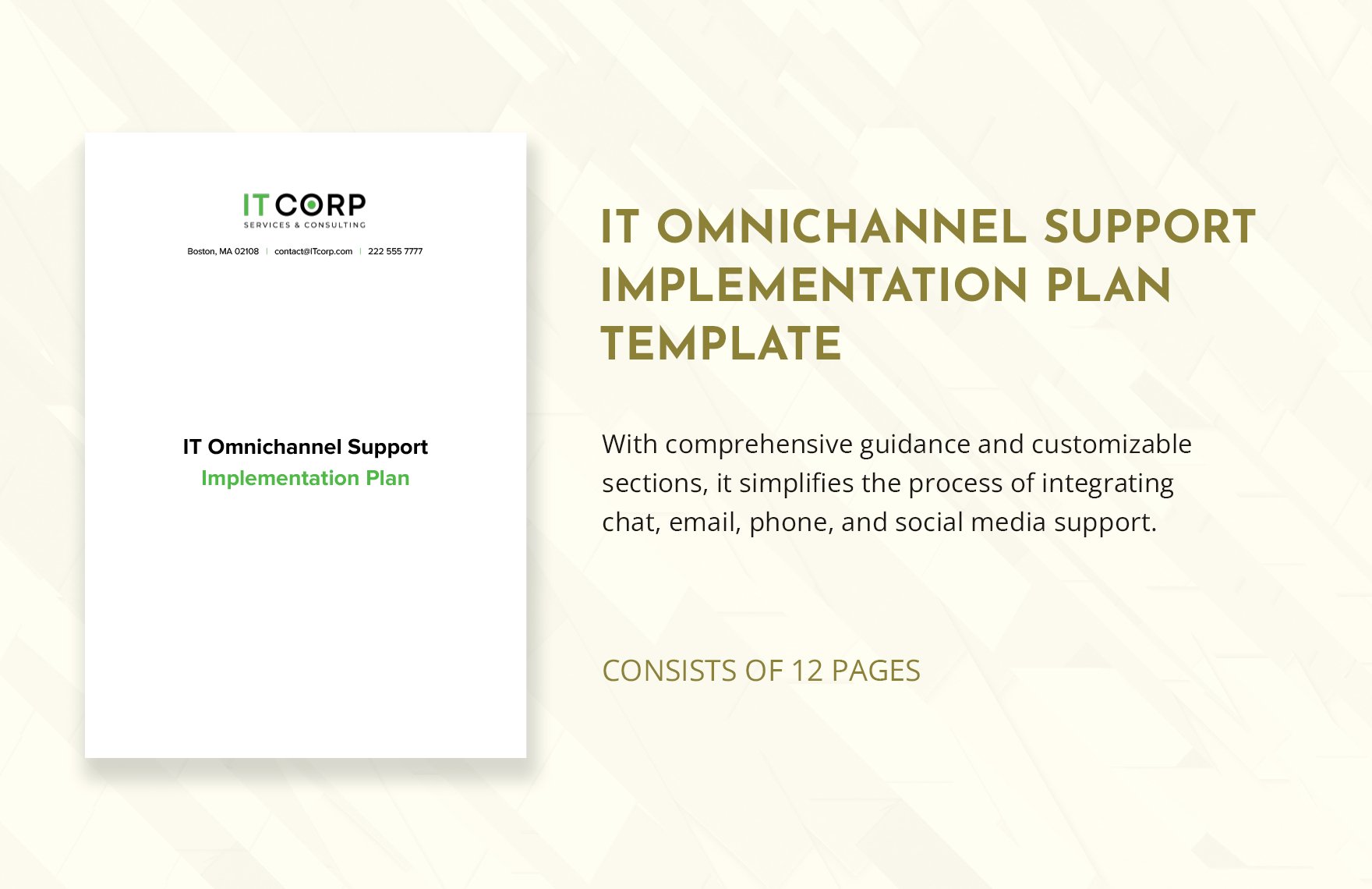 IT Omnichannel Support Implementation Plan Template