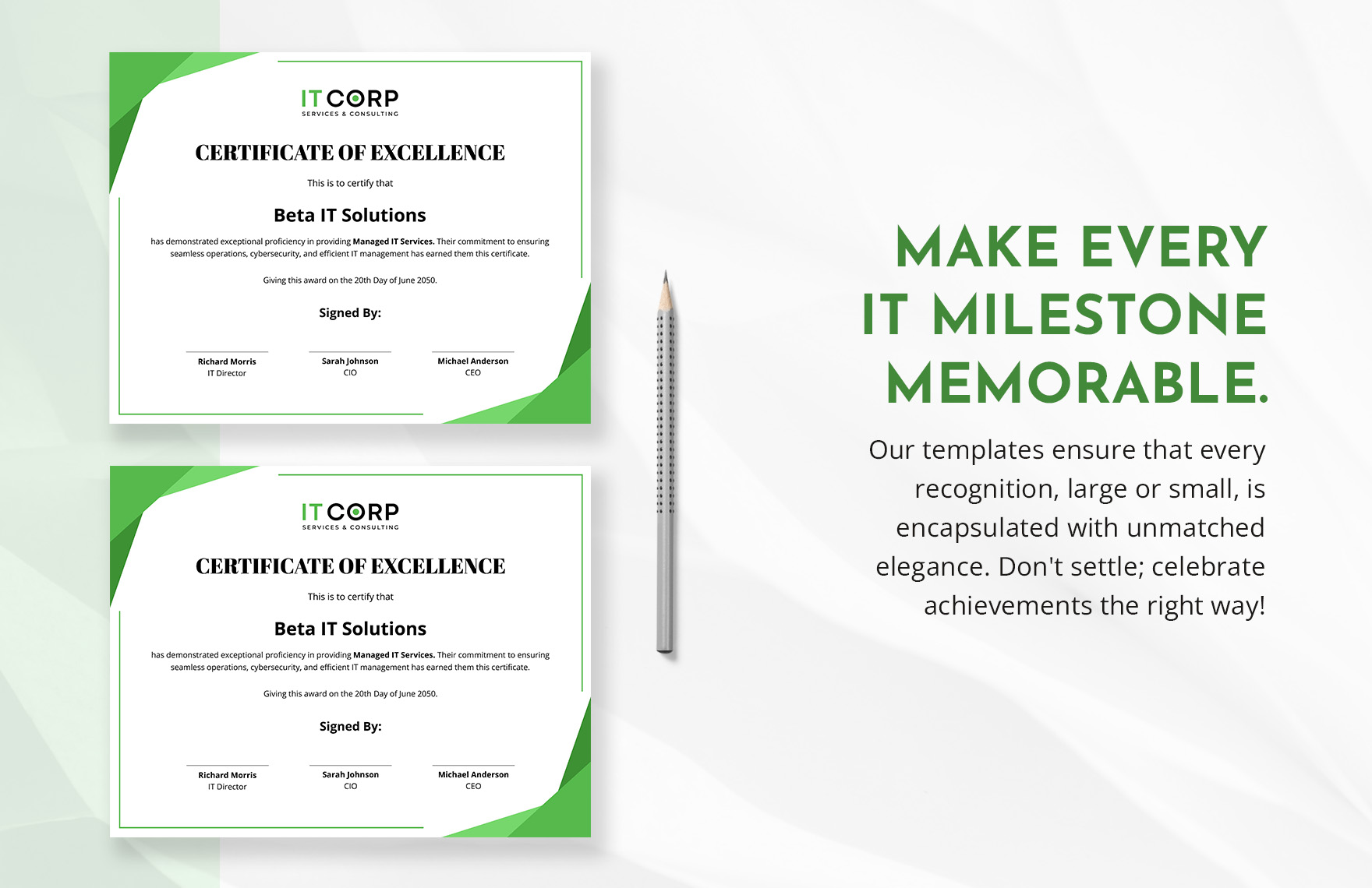 Managed IT Services Certificate Template
