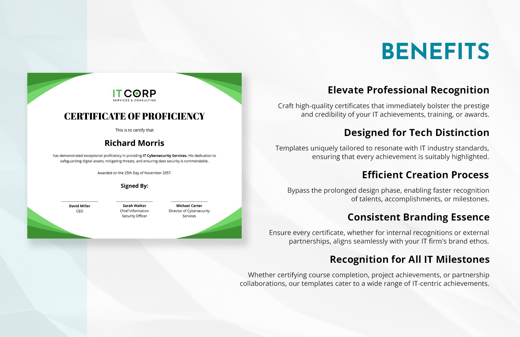 IT Cybersecurity Services Certificate Template