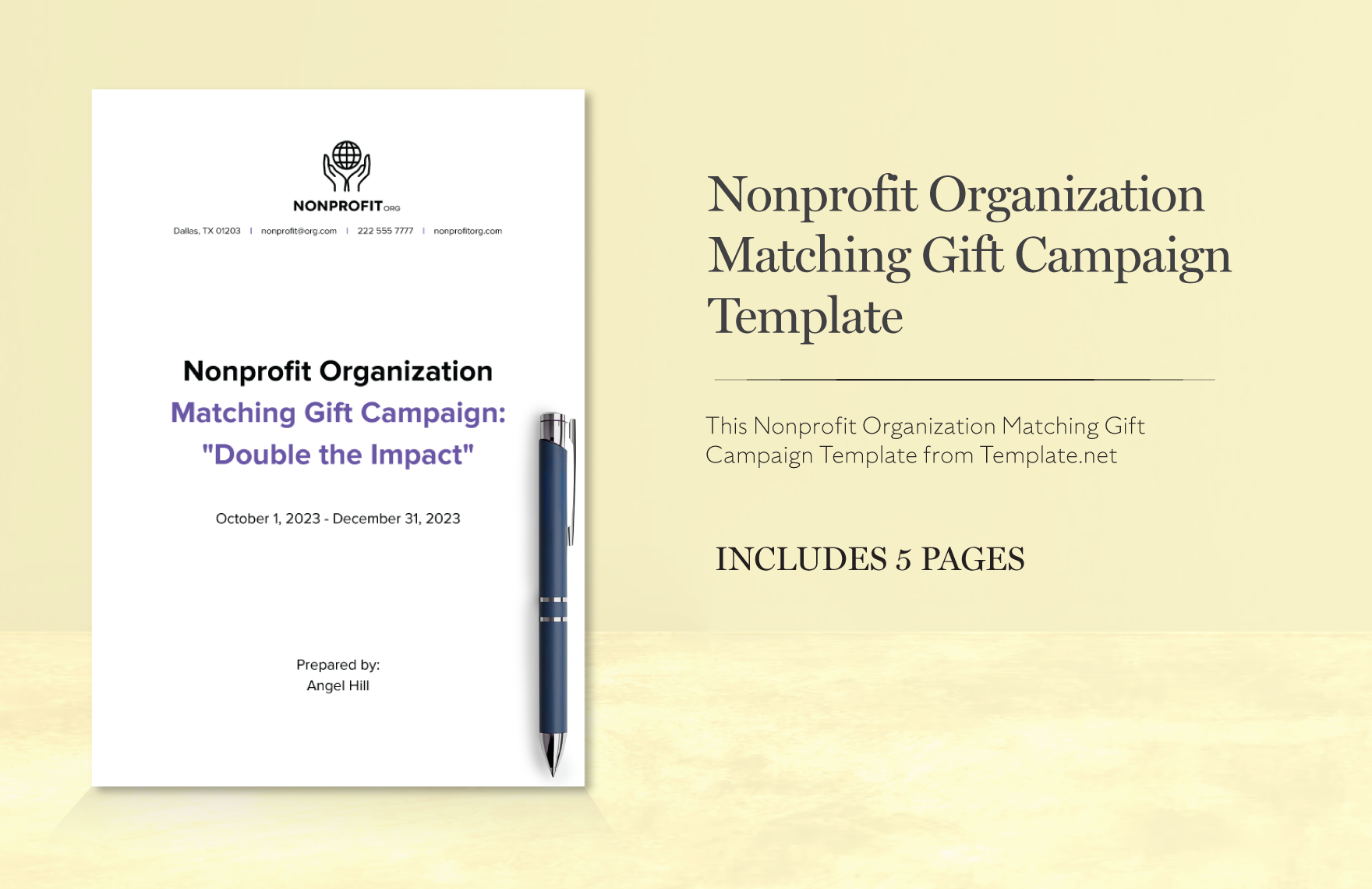 Nonprofit Organization Matching Gift Campaign Template in Word, Google Docs, PDF
