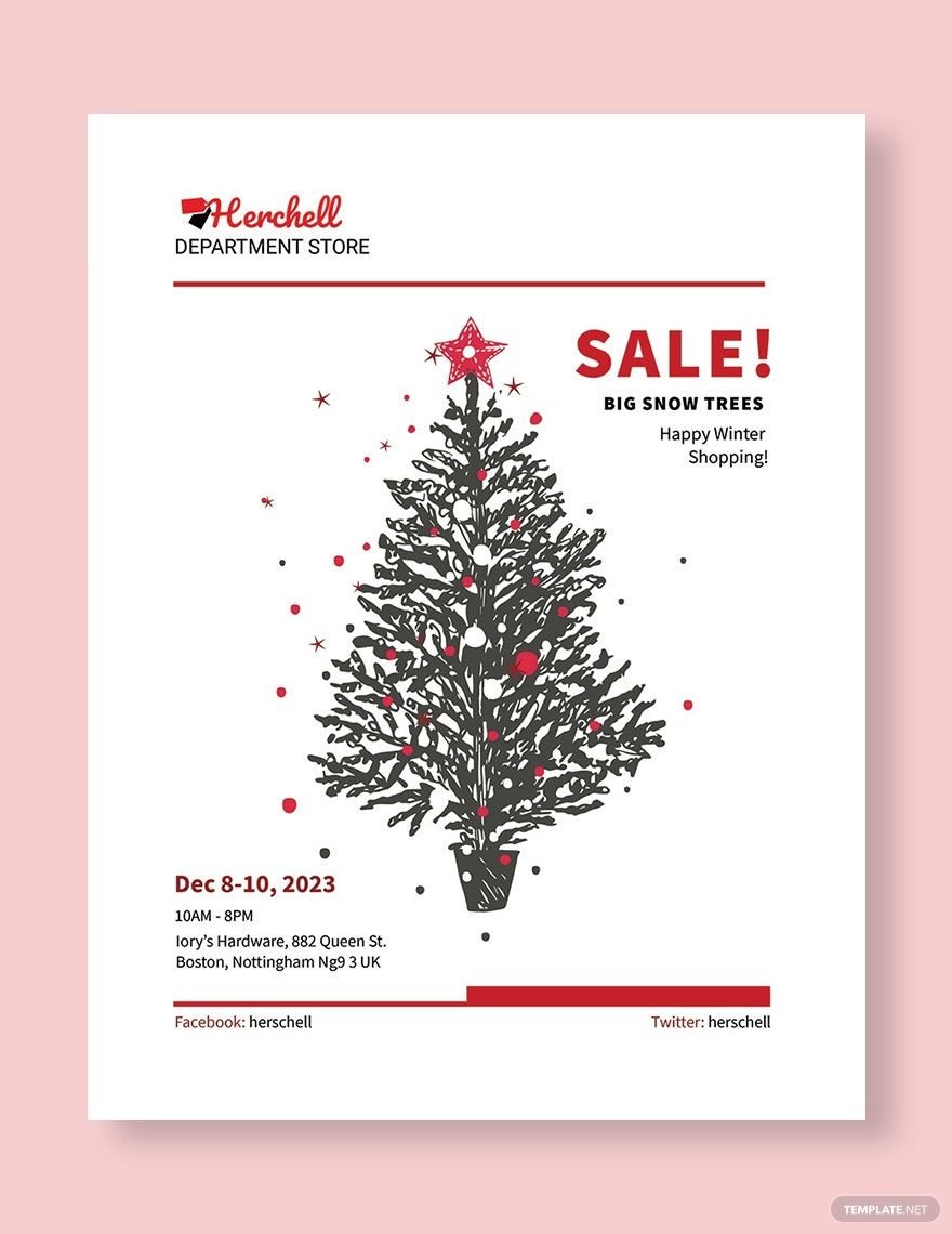 Snow Trees Sale Poster Template