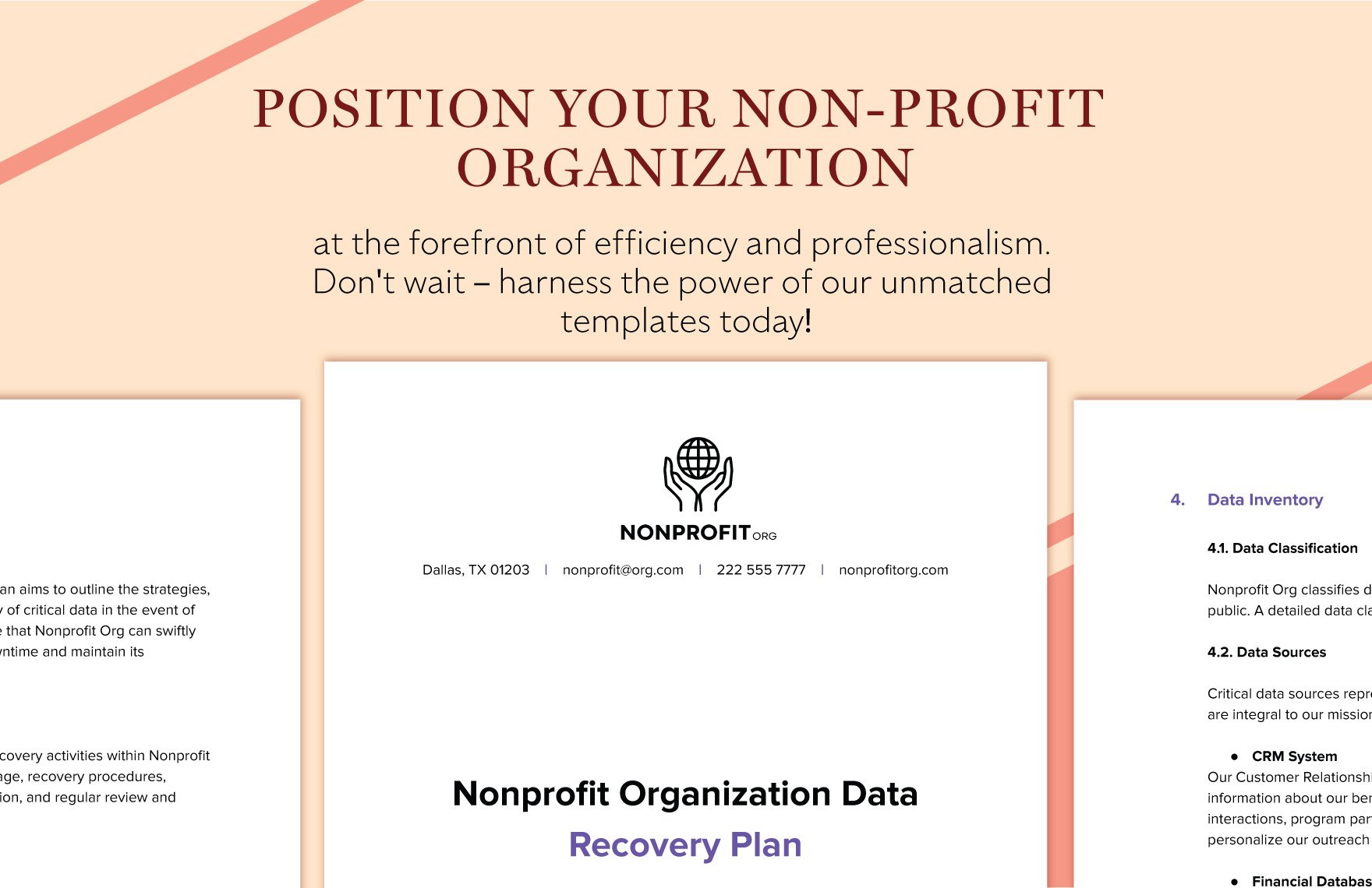 Nonprofit Organization Data Recovery Plan Template
