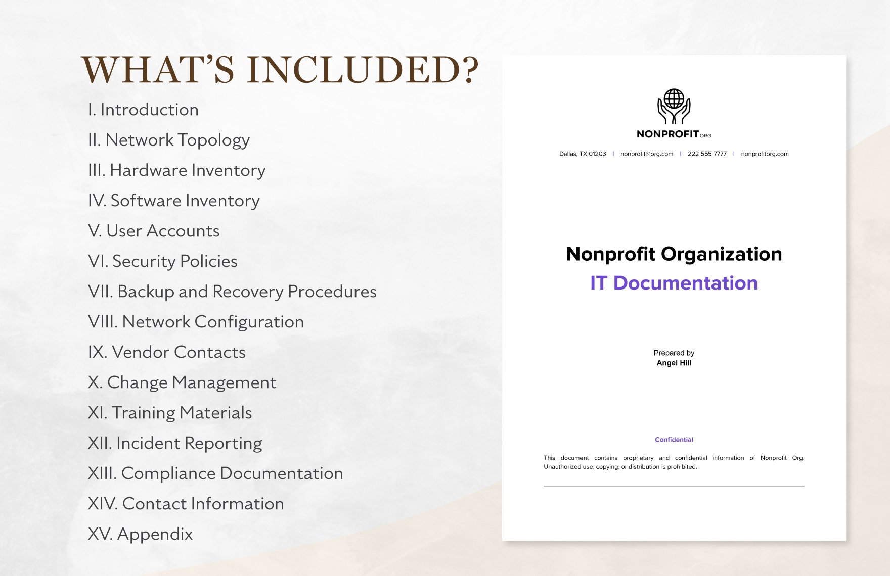 Nonprofit Organization IT Documentation Template