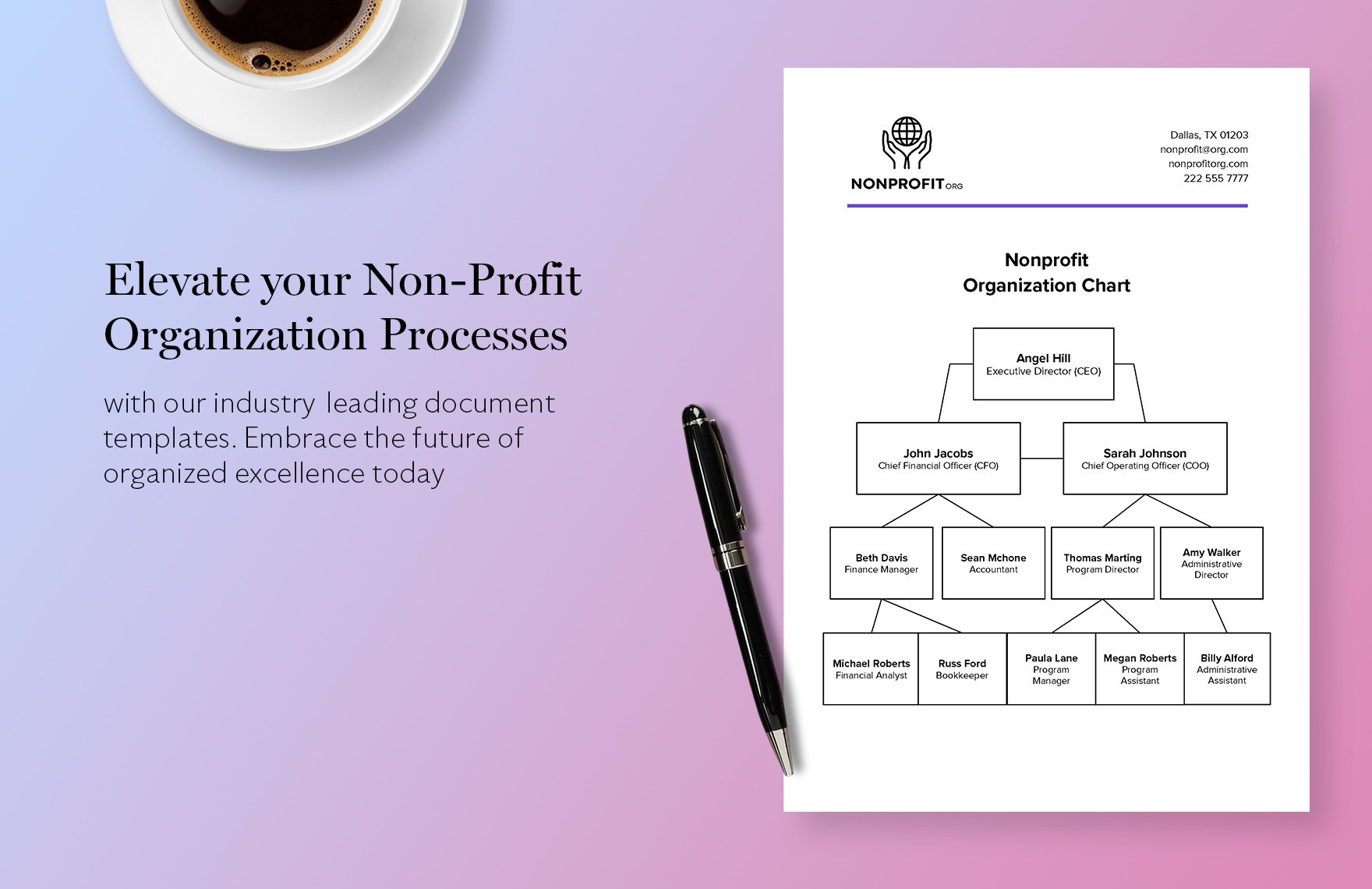 Nonprofit Organization Chart Template