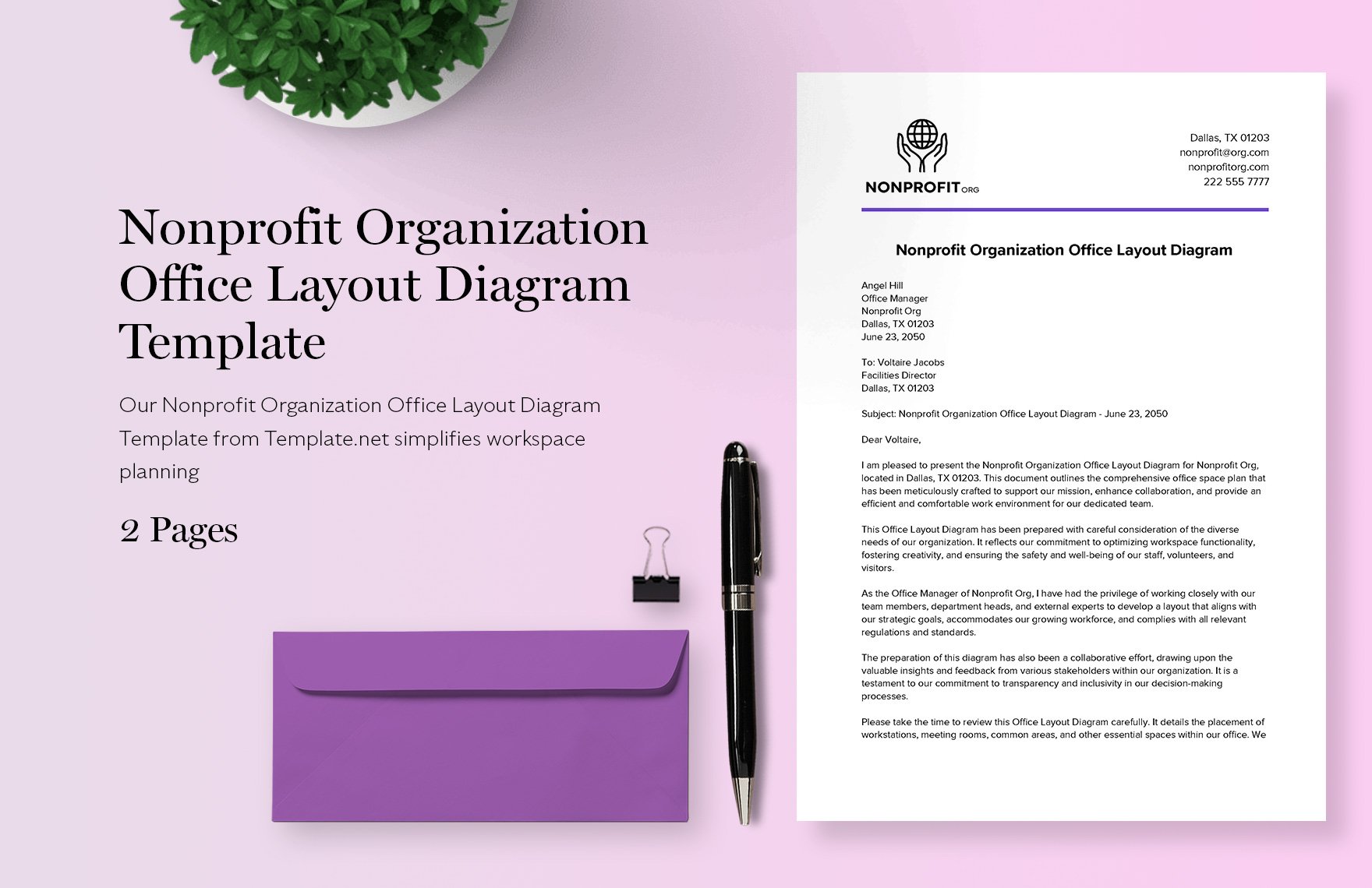 Nonprofit Organization Office Layout Diagram Template