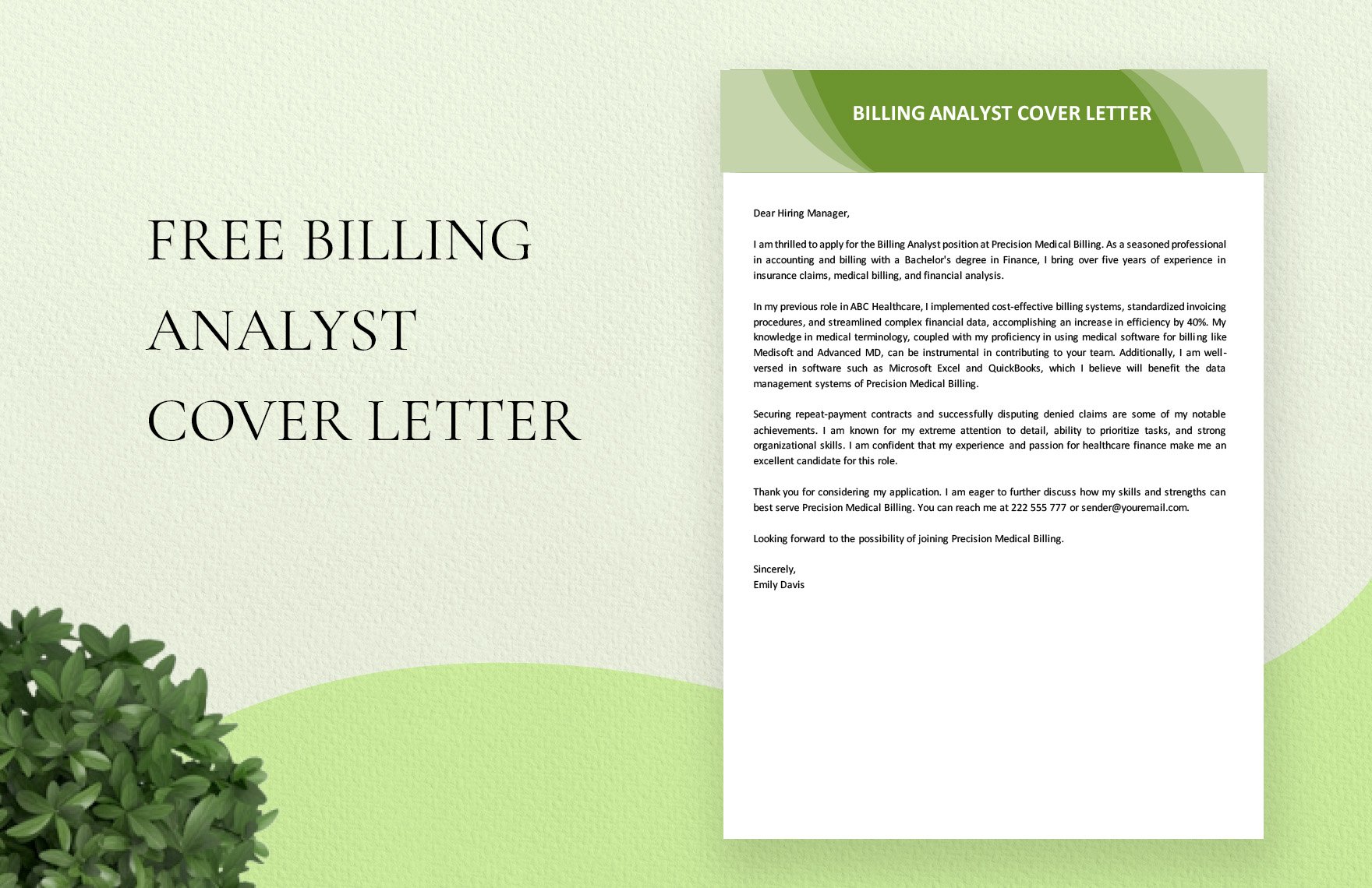 Billing Analyst Cover Letter