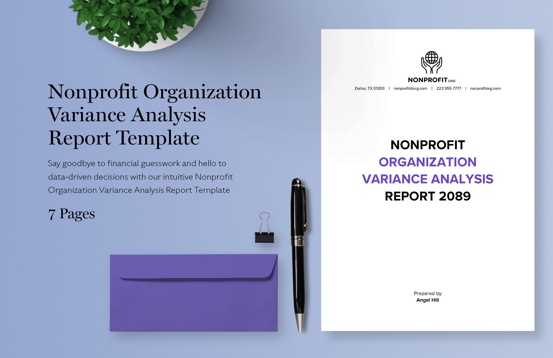 Nonprofit Organization Variance Analysis Report Template