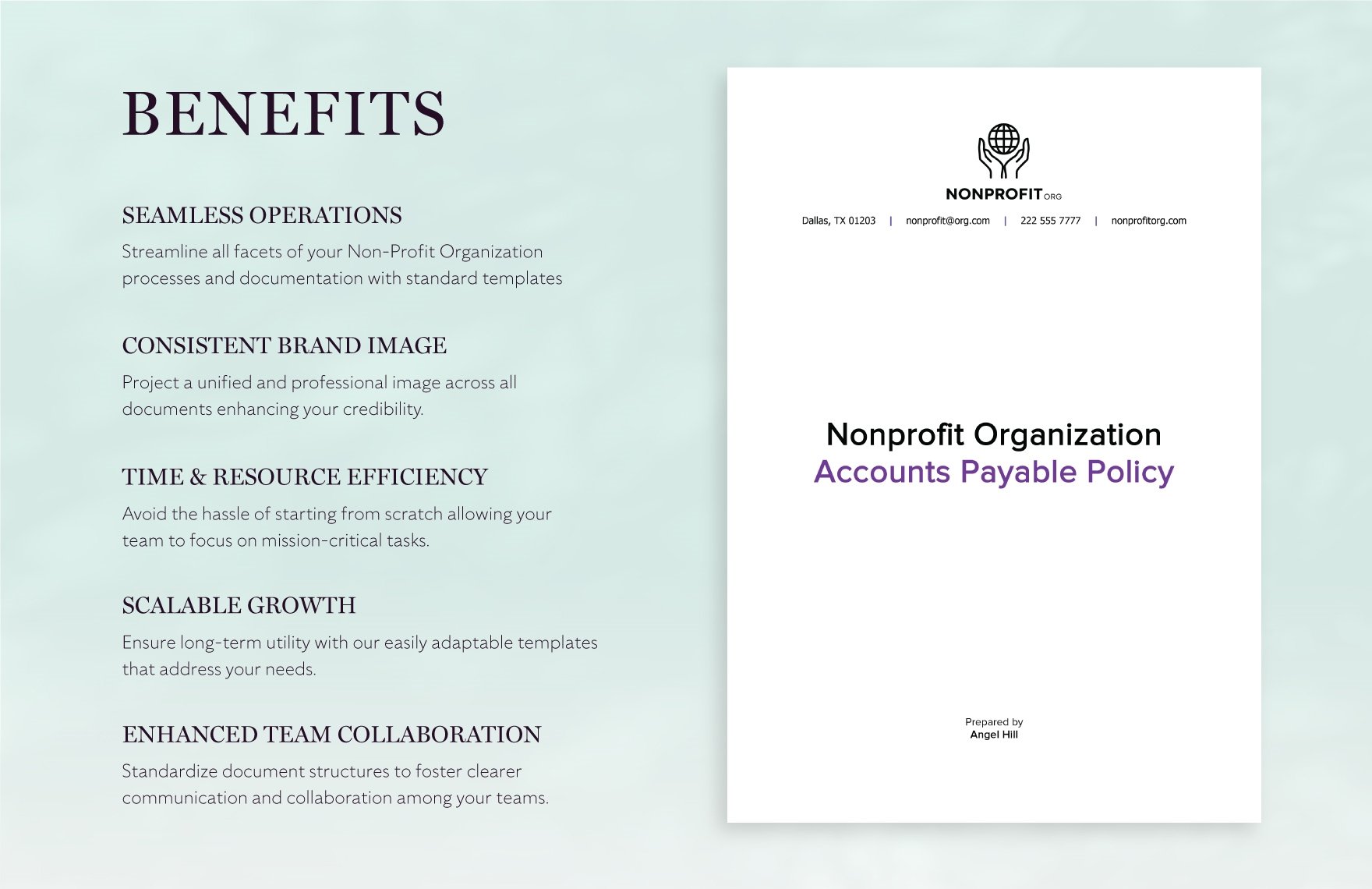 Nonprofit Organization Accounts Payable Policy Template