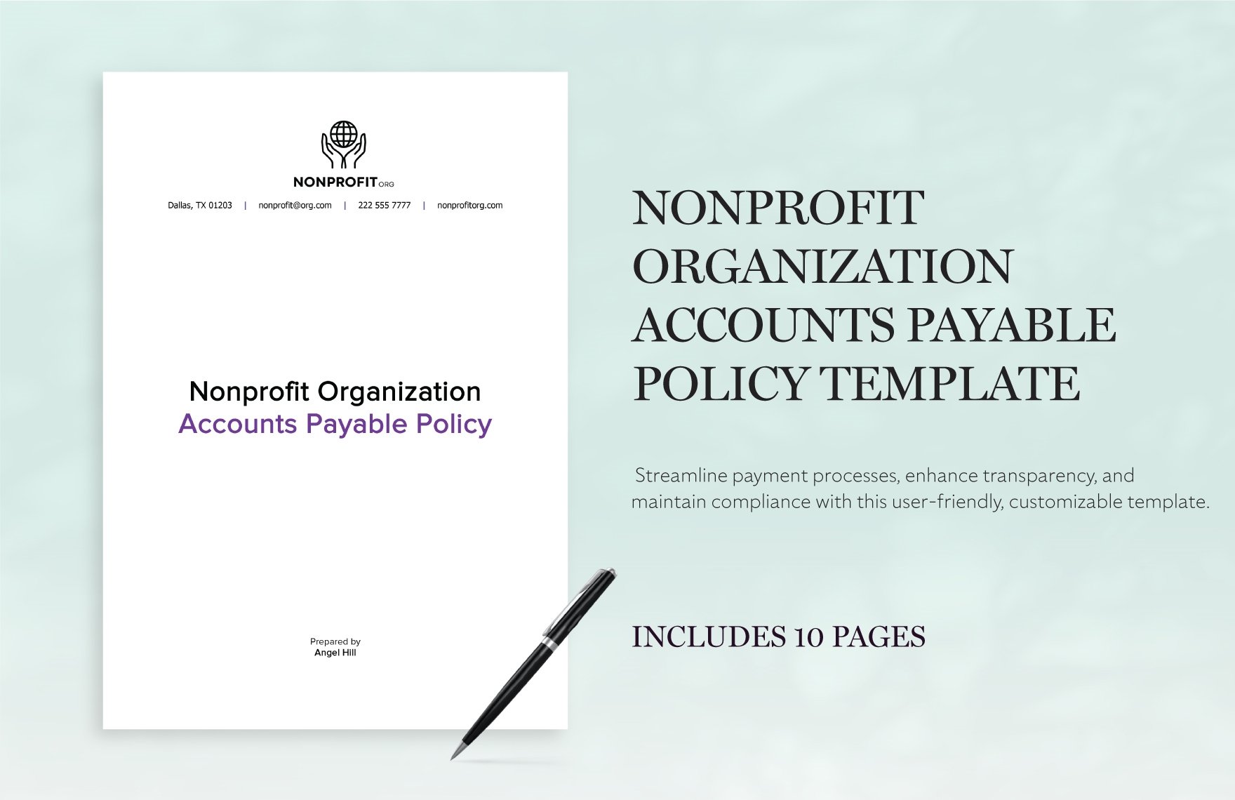 Nonprofit Organization Accounts Payable Policy Template in Word, Google Docs, PDF, PNG