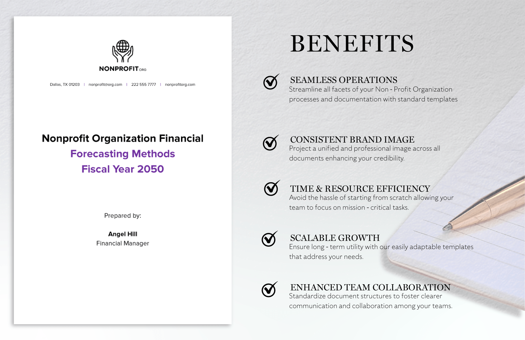 Nonprofit Organization Financial Forecasting Methods Template