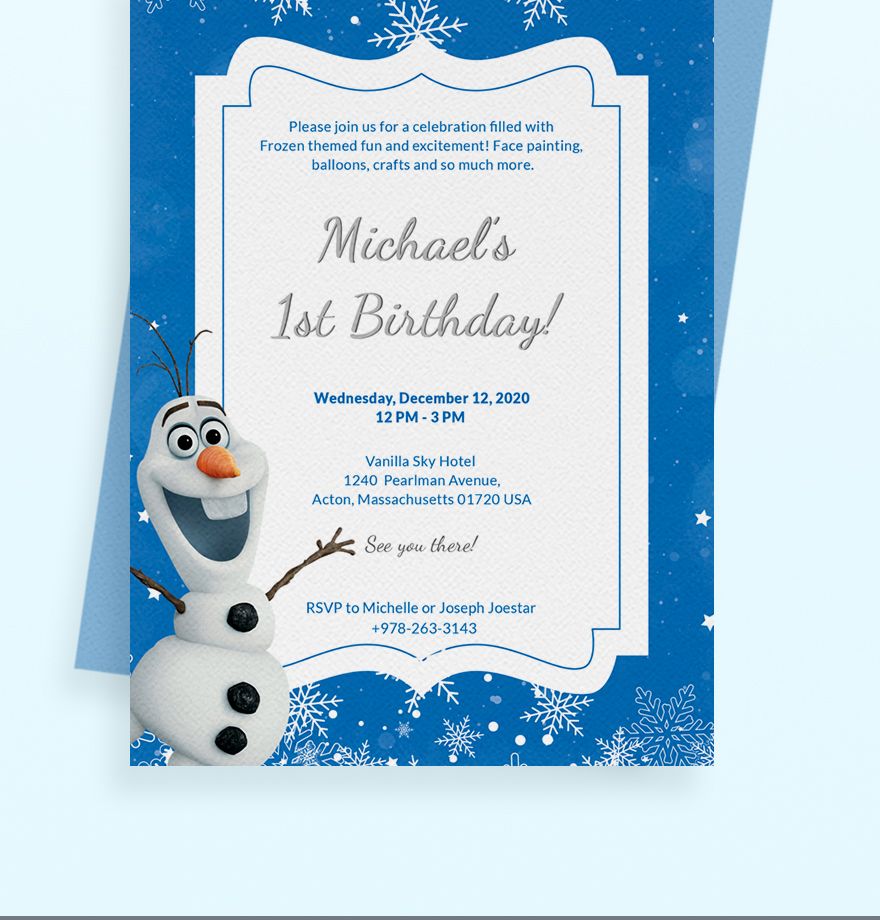 Frozen Birthday Invitation 