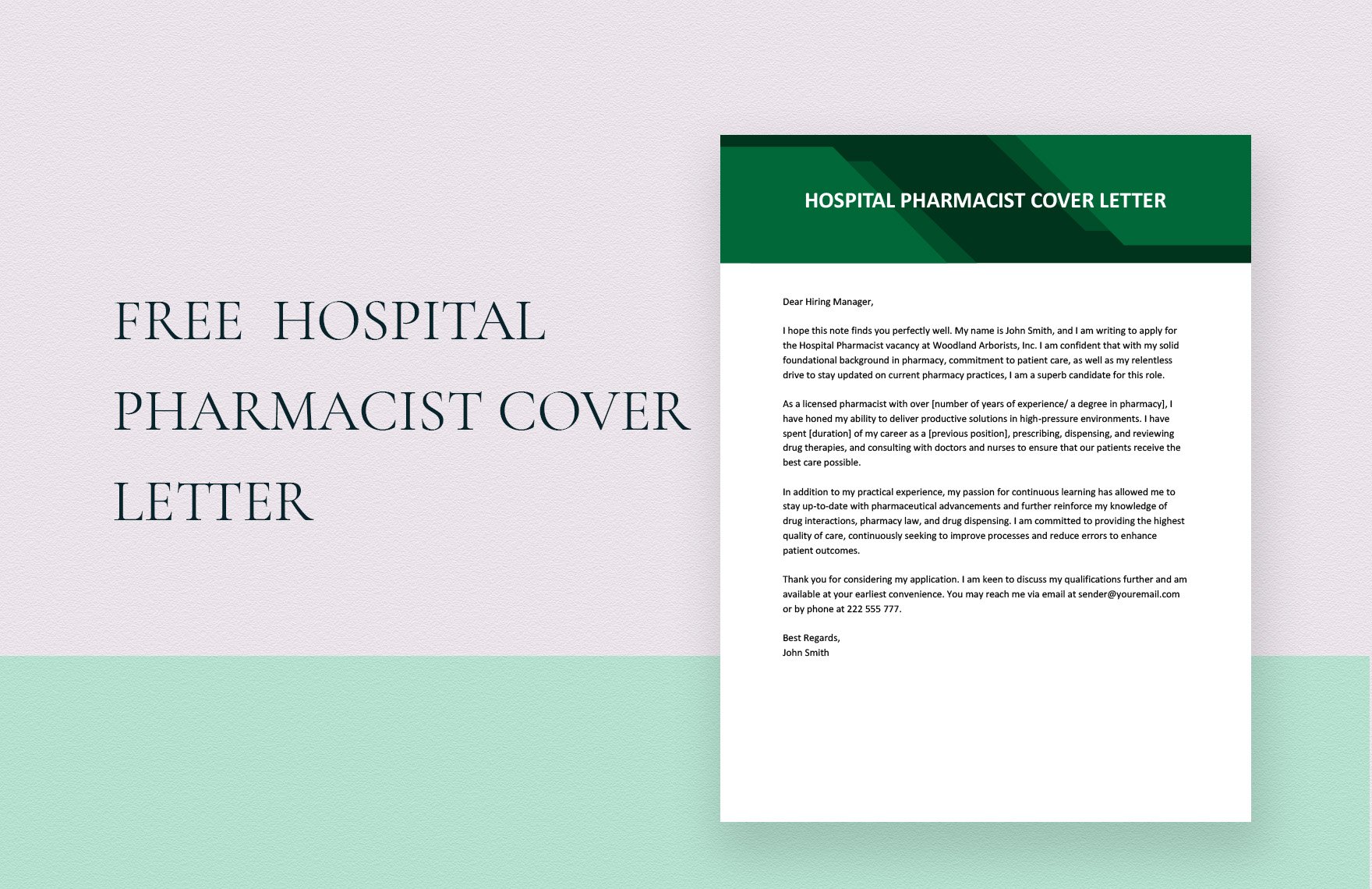 Hospital Pharmacist Cover Letter