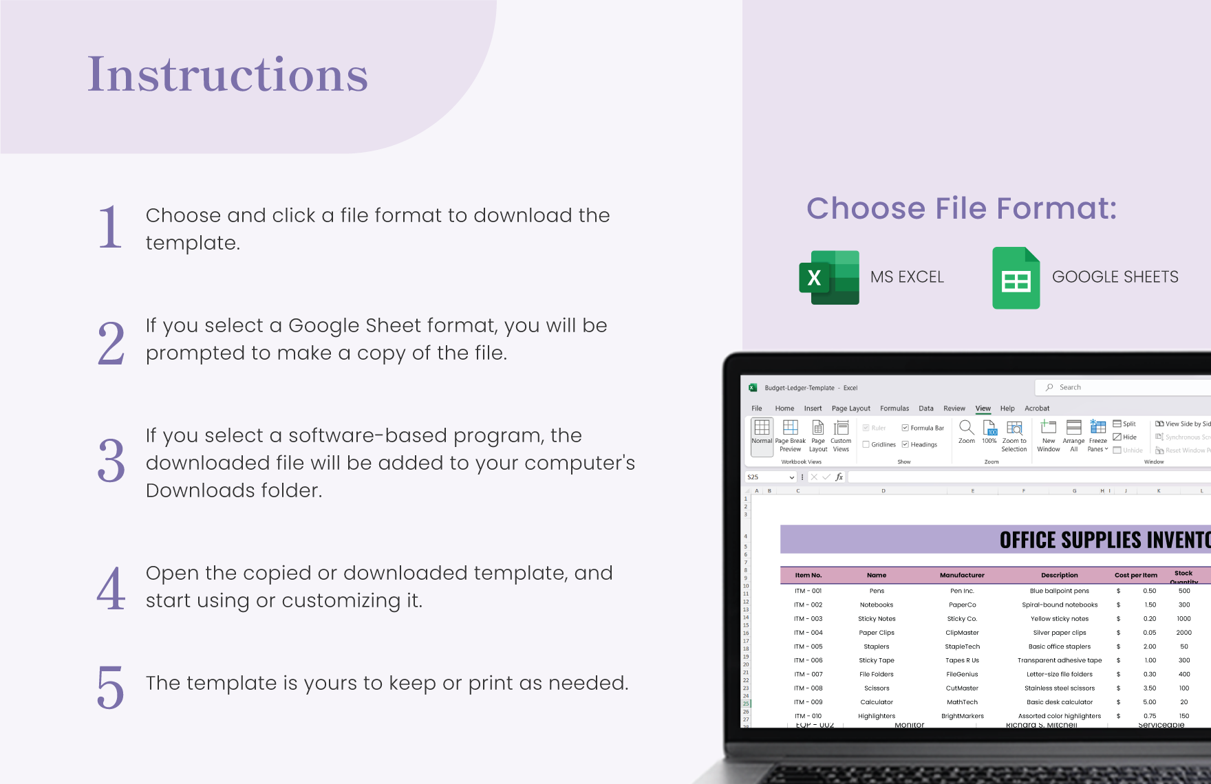Office Supplies Inventory Template Download in Excel, Google Sheets