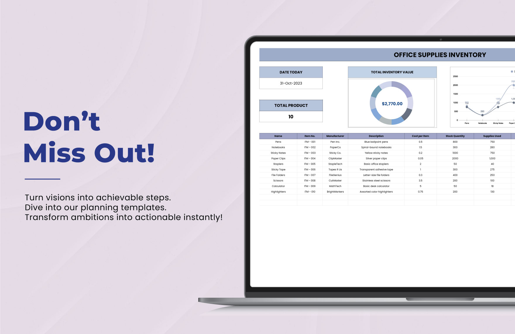 Office Supplies Inventory Template Download in Excel, Google Sheets