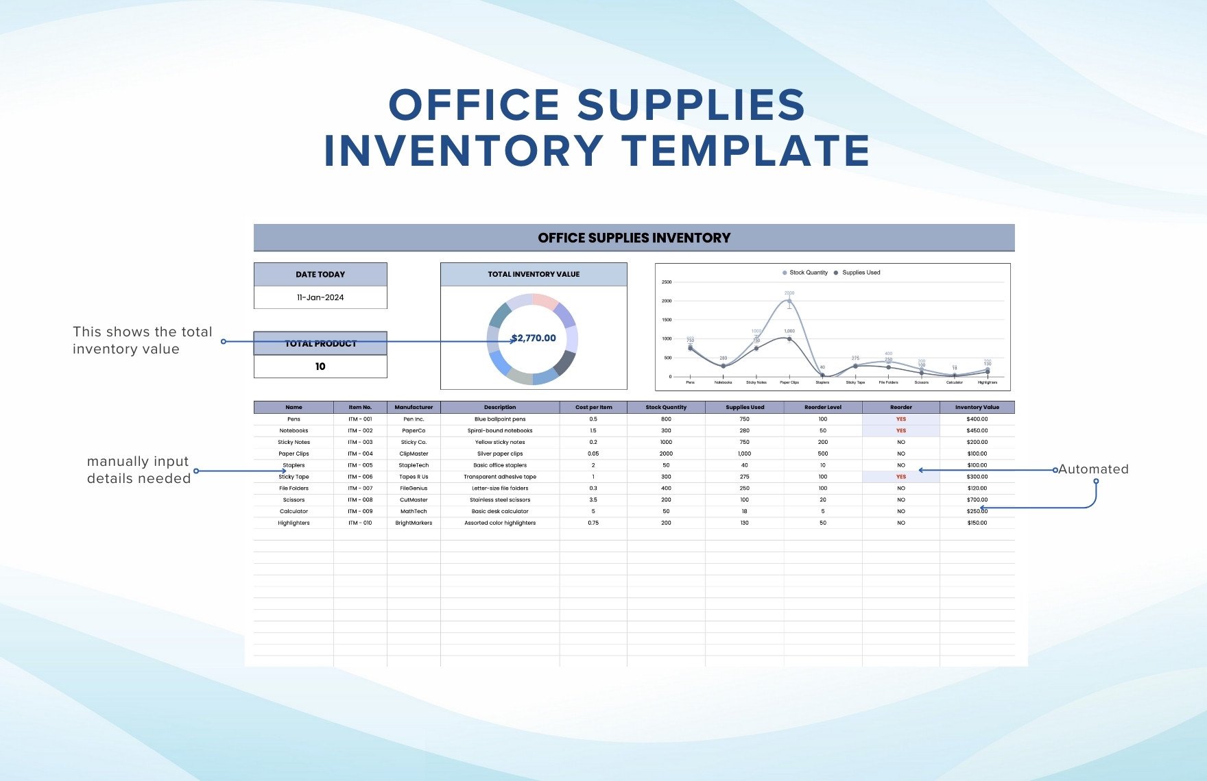 Office Supplies Inventory Template