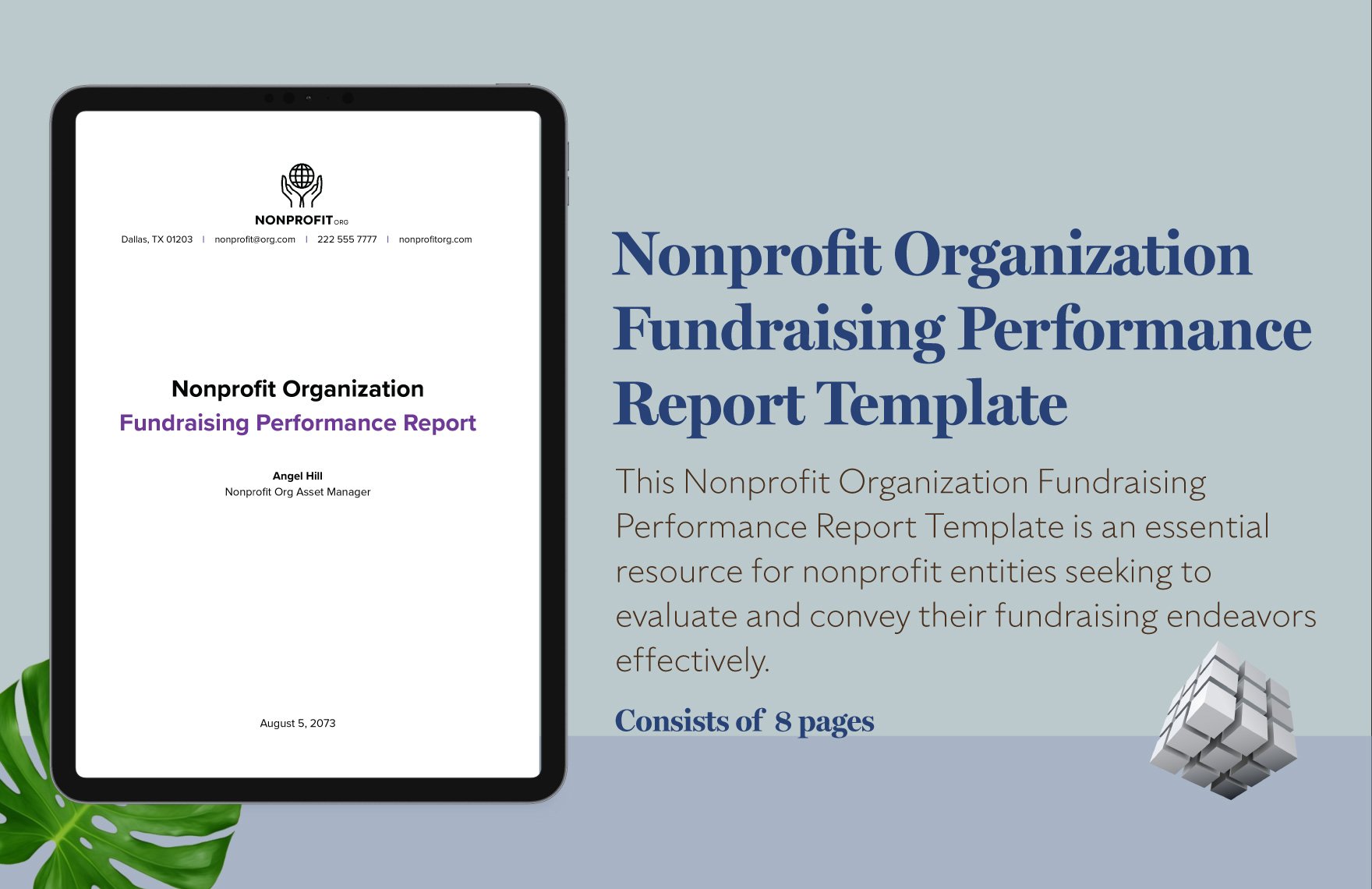 Nonprofit Organization Fundraising Performance Report Template in Word, Google Docs, PDF