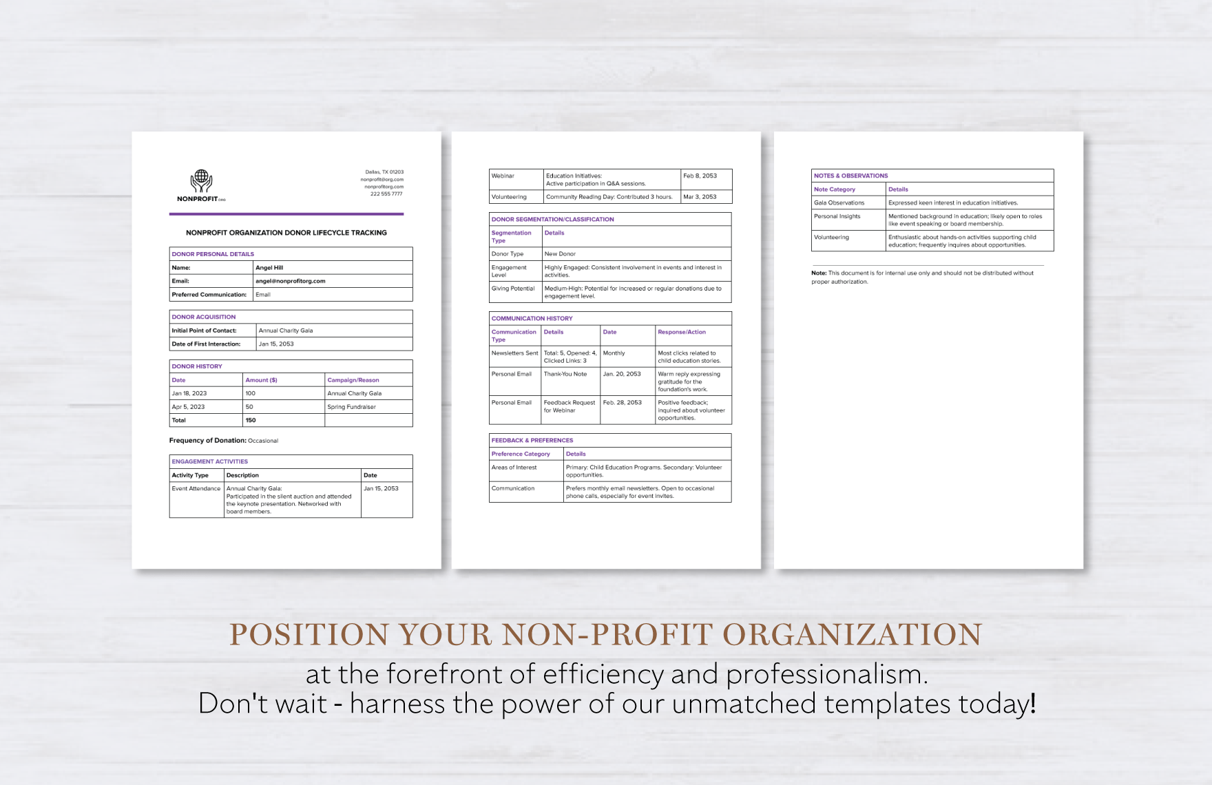 Nonprofit Organization Donor Lifecycle Tracking Template 