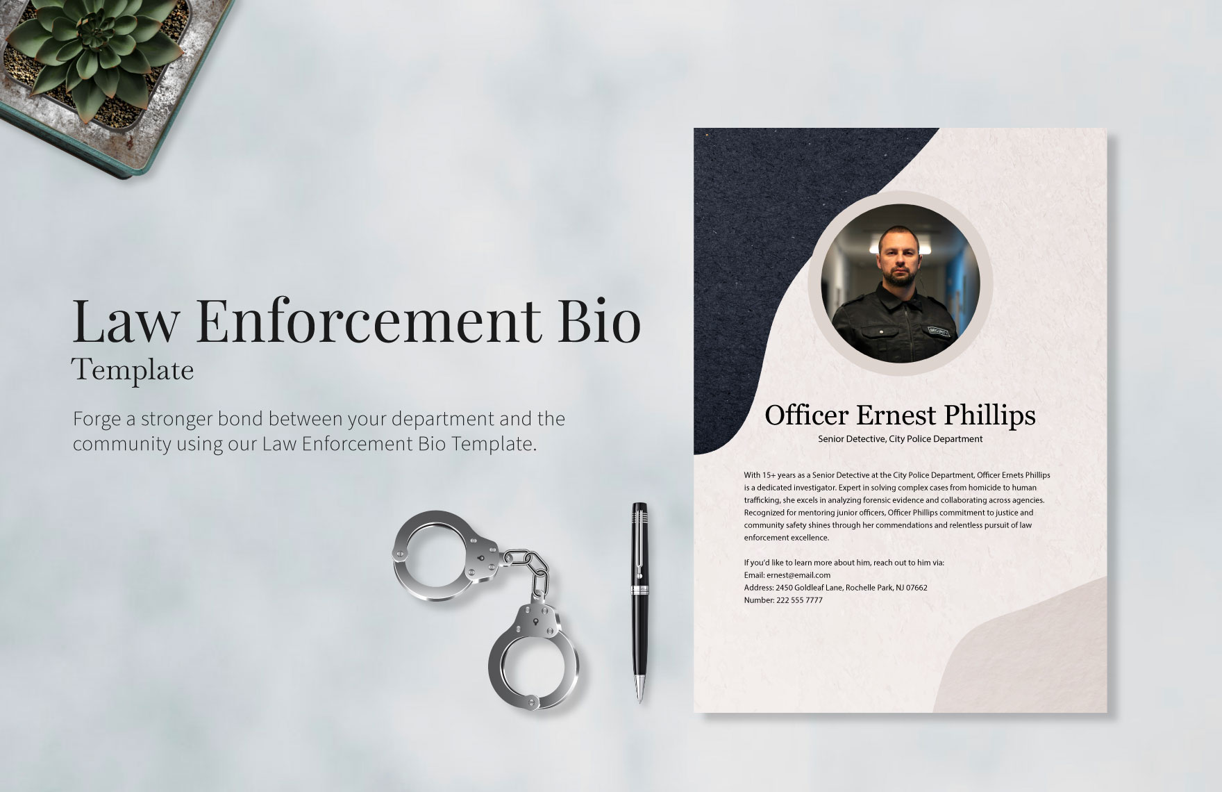 Law Enforcement Bio Template in Word, Illustrator, PSD, PNG