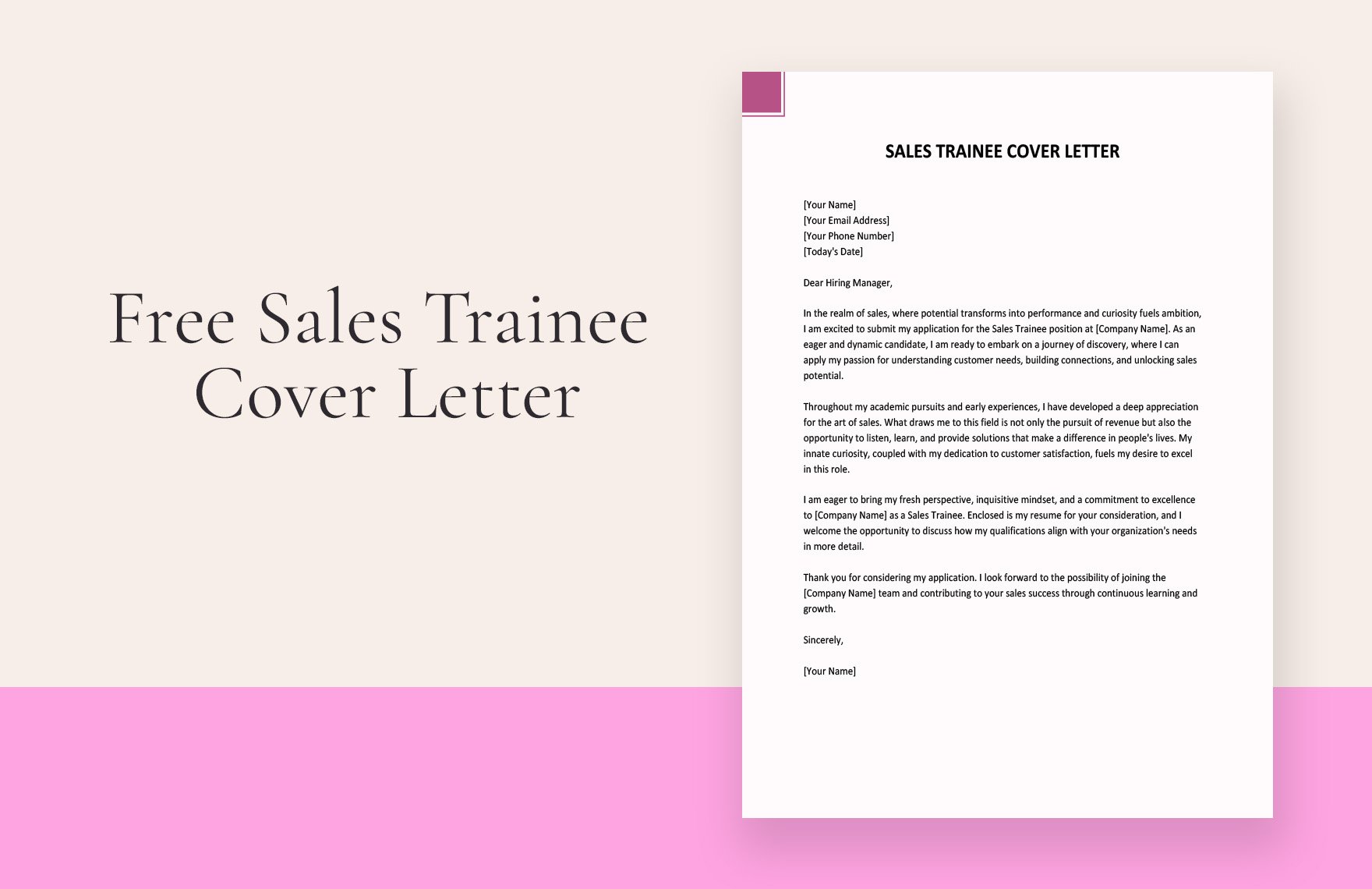 Sales Trainee Cover Letter