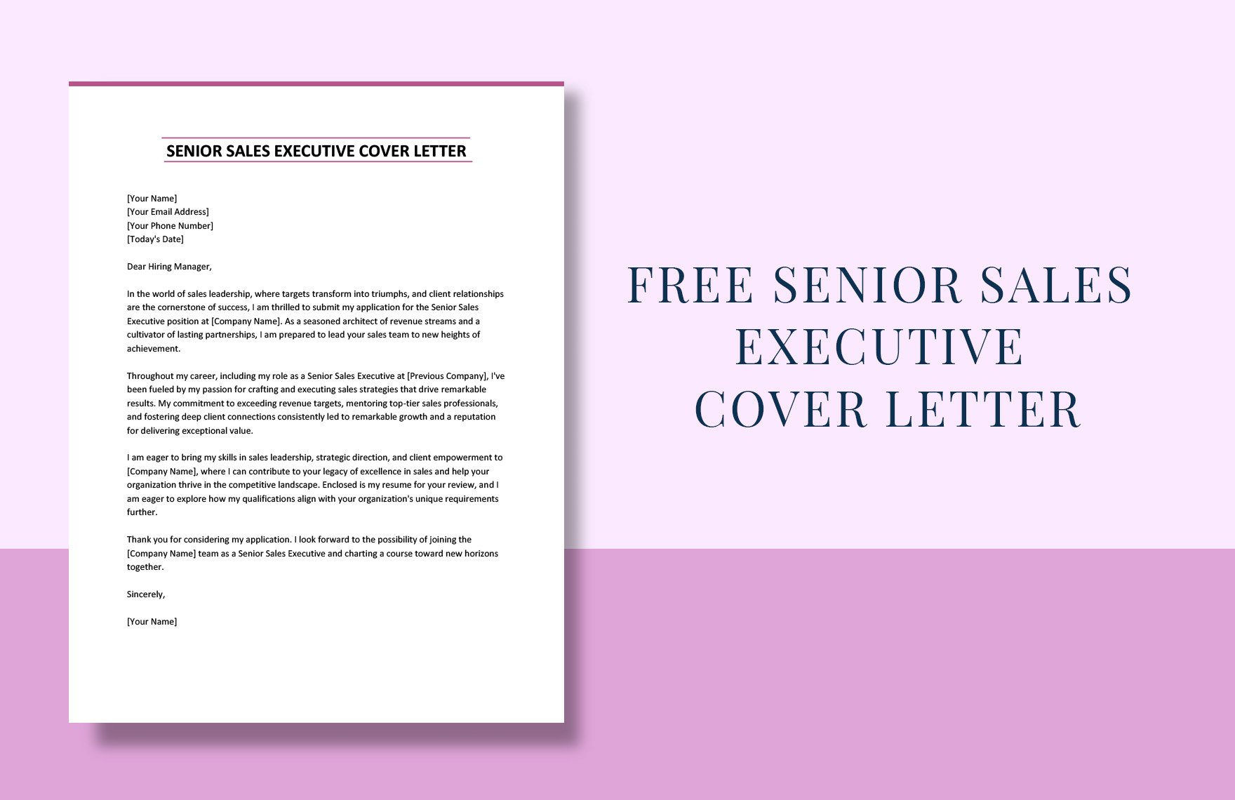 Senior Sales Executive Cover Letter