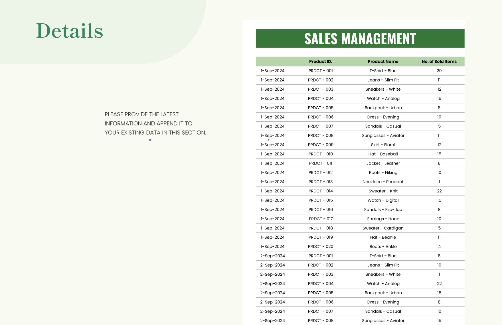 Retail Store Inventory Template