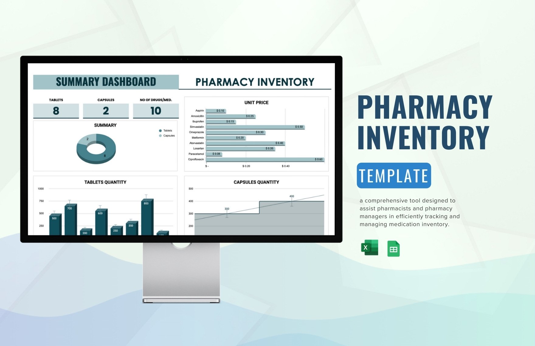 Pharmacy Inventory Template in Excel, Google Sheets