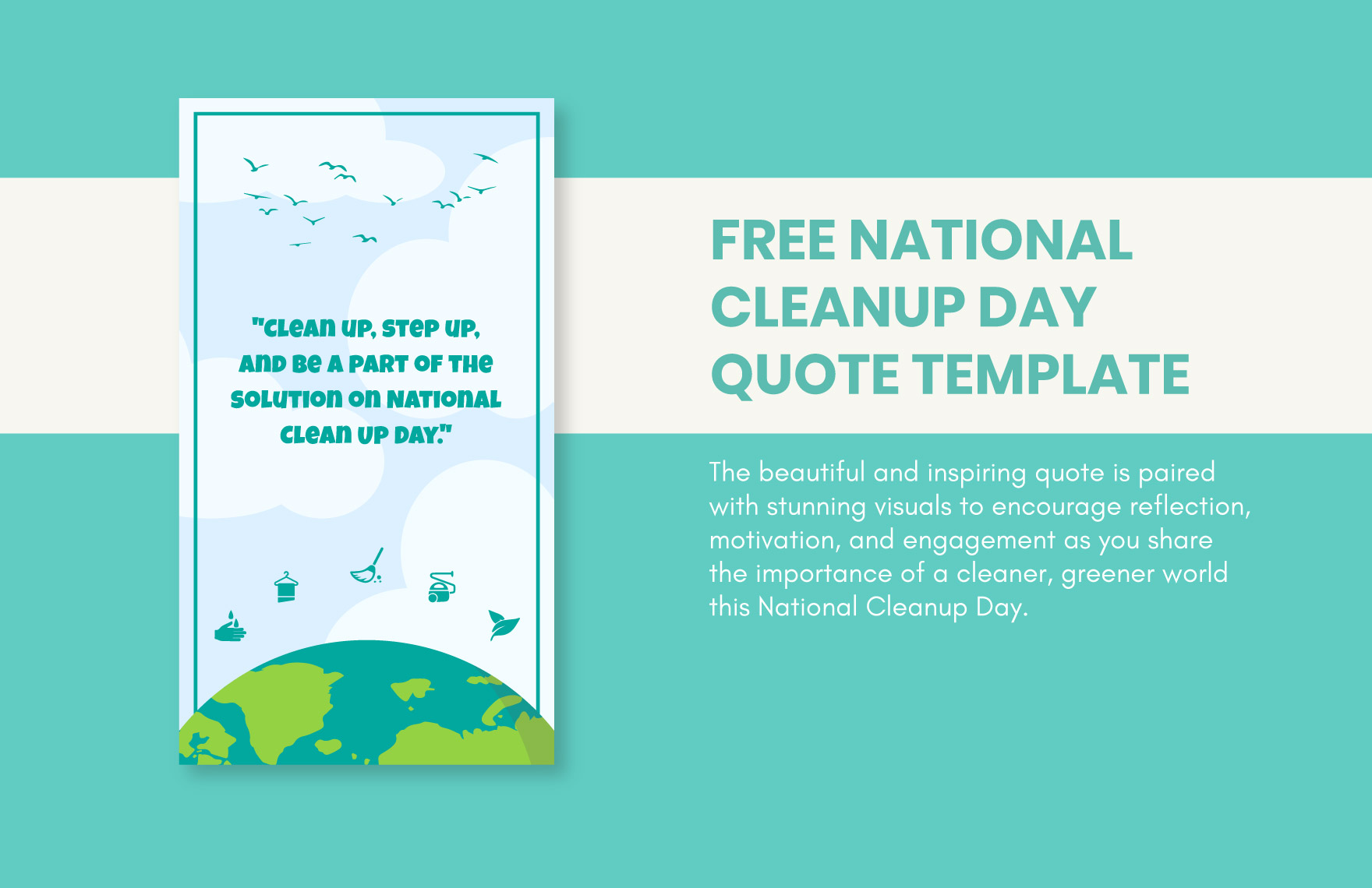 Free National CleanUp Day Quote in Illustrator, PSD, PNG