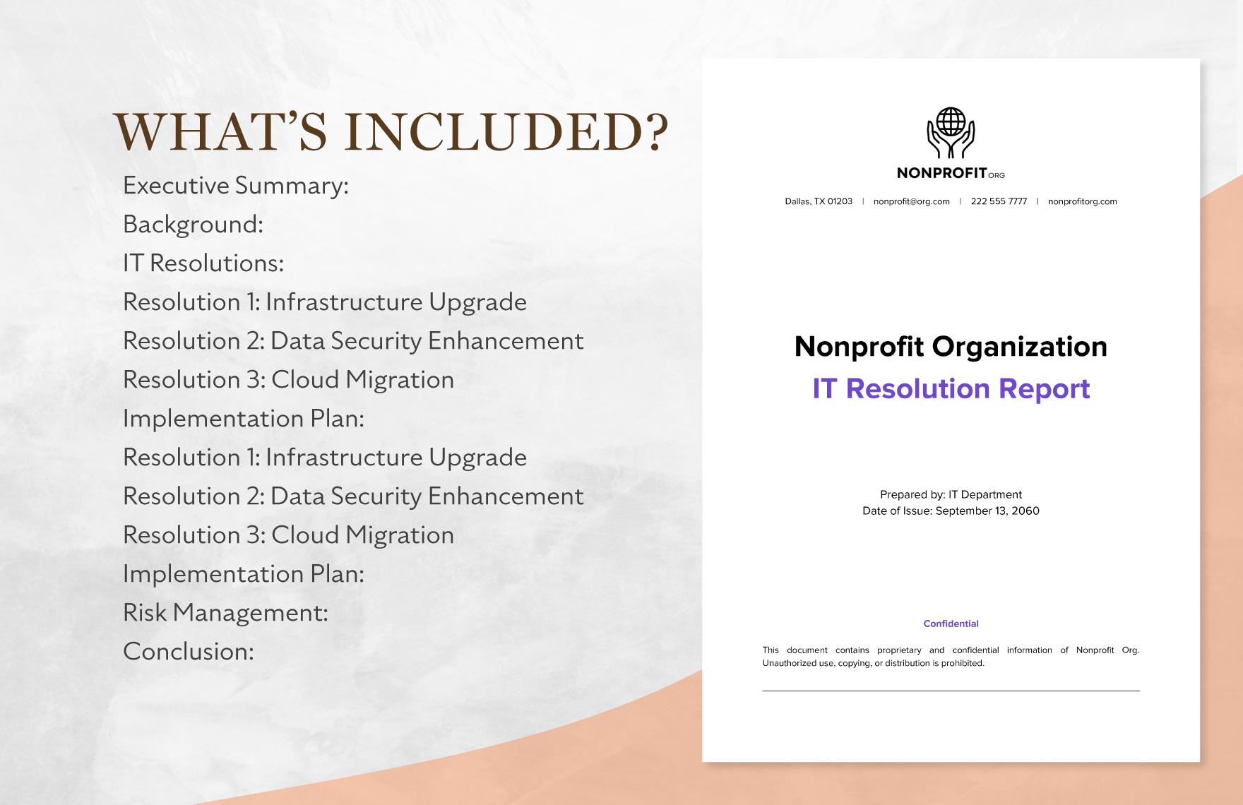 Nonprofit Organization IT Resolution Report Template