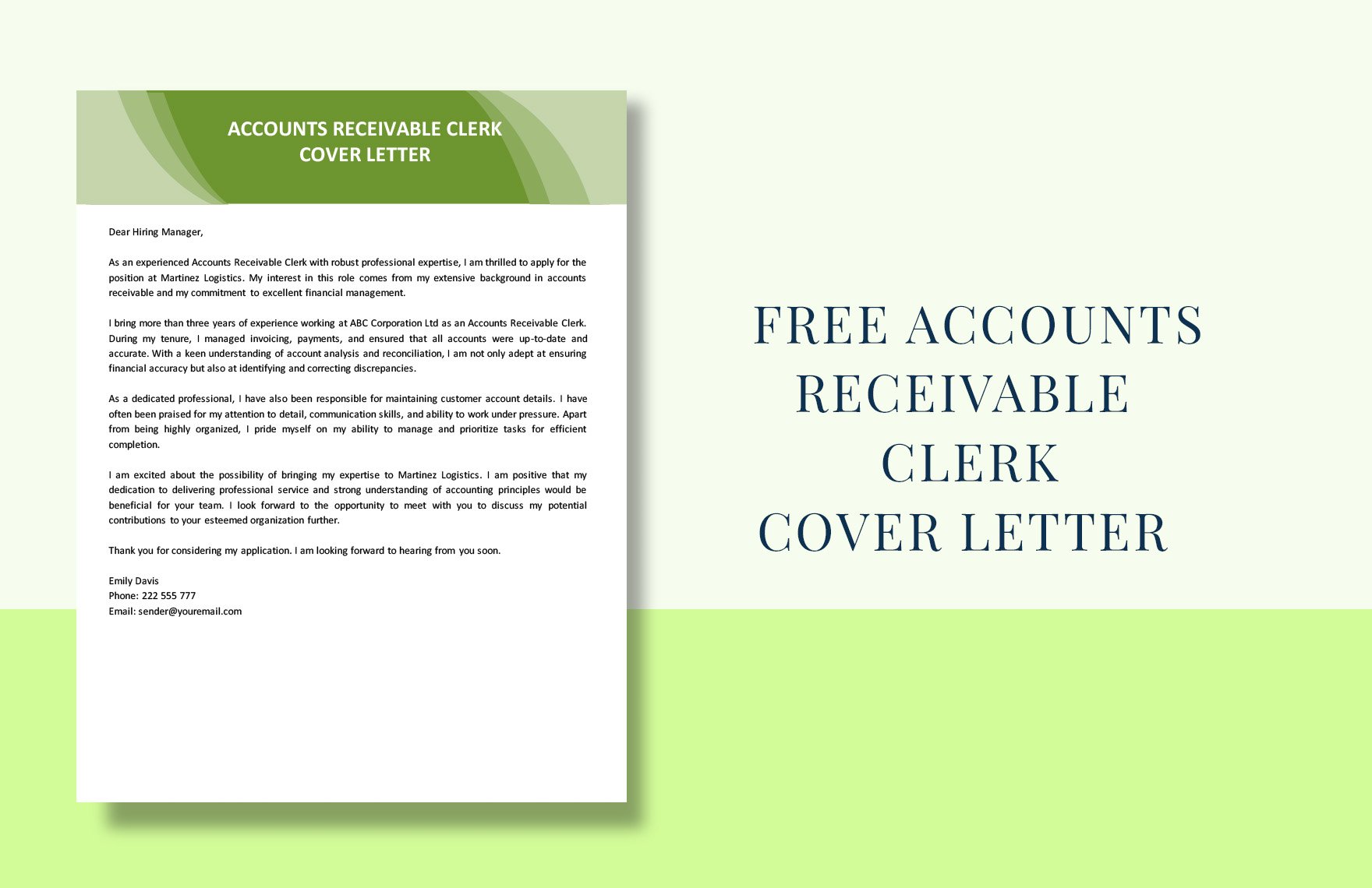 Accounts Receivable Clerk Cover Letter
