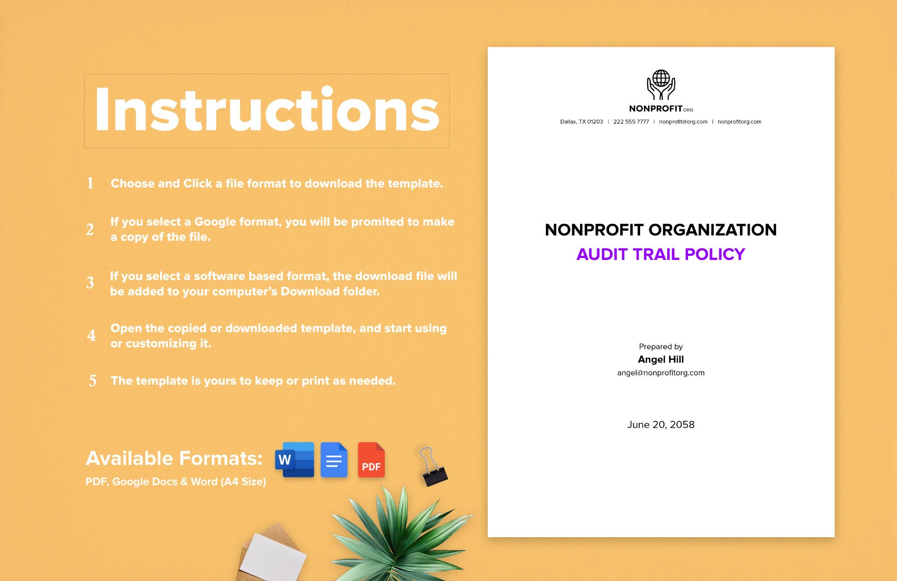 Nonprofit Organization Audit Trail Policy Template