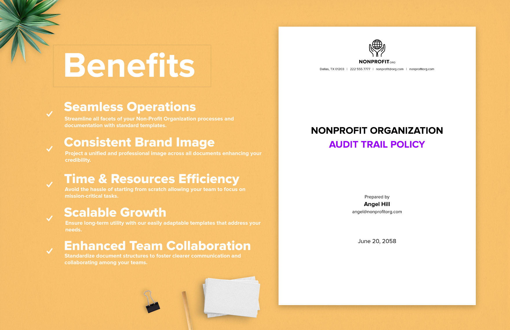 Nonprofit Organization Audit Trail Policy Template