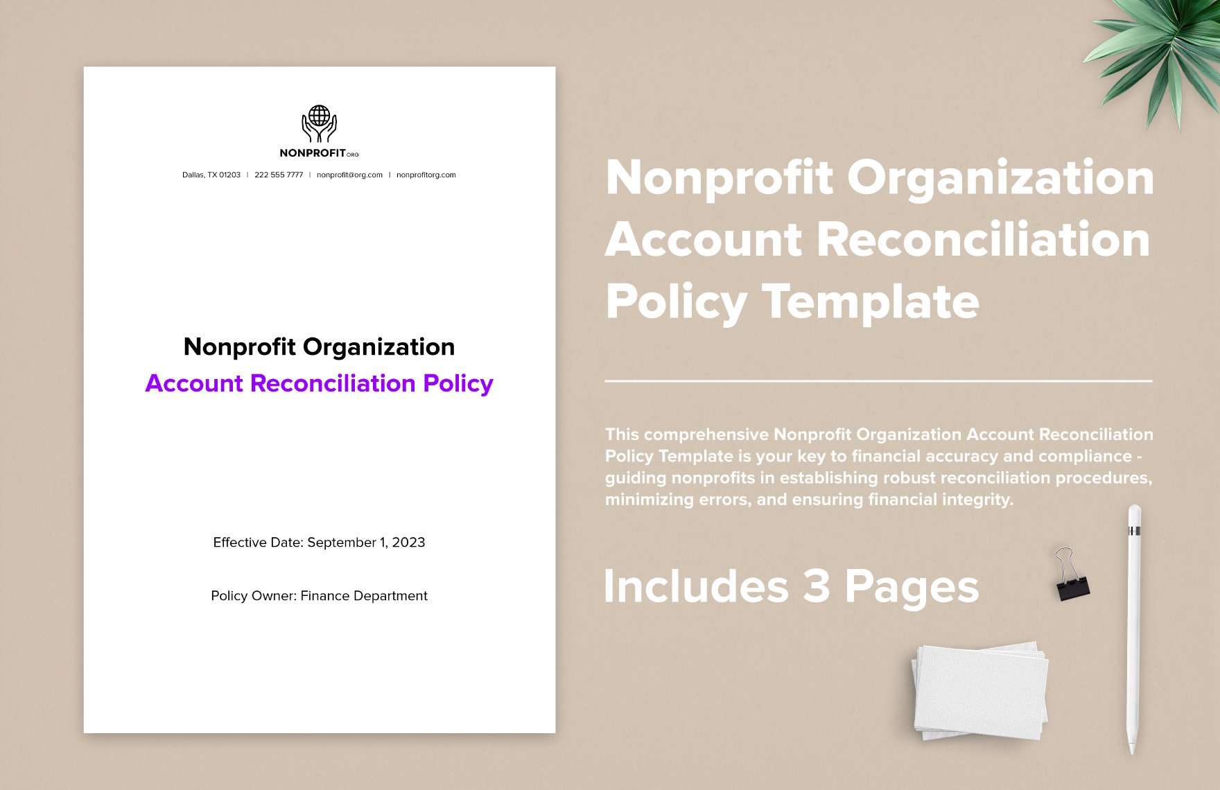  Nonprofit Organization Account Reconciliation Policy Template
