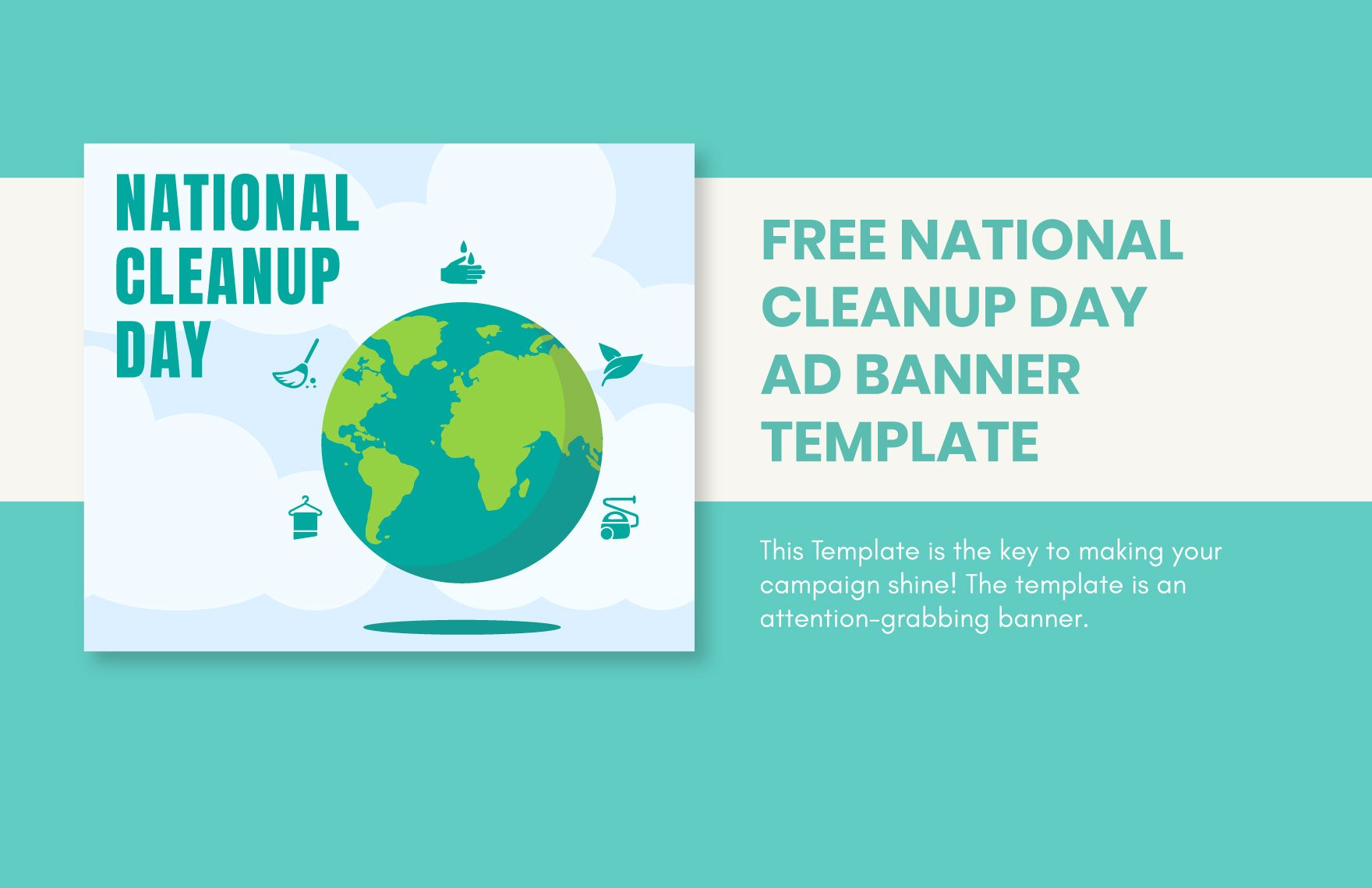 National CleanUp Day Ad Banner Template in Illustrator, PSD, PNG