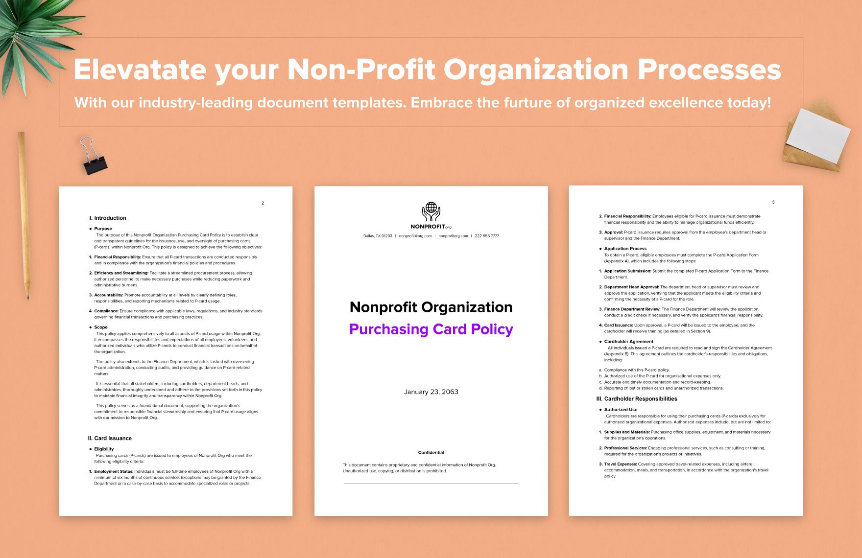  Nonprofit Organization Purchasing Card Policy Template