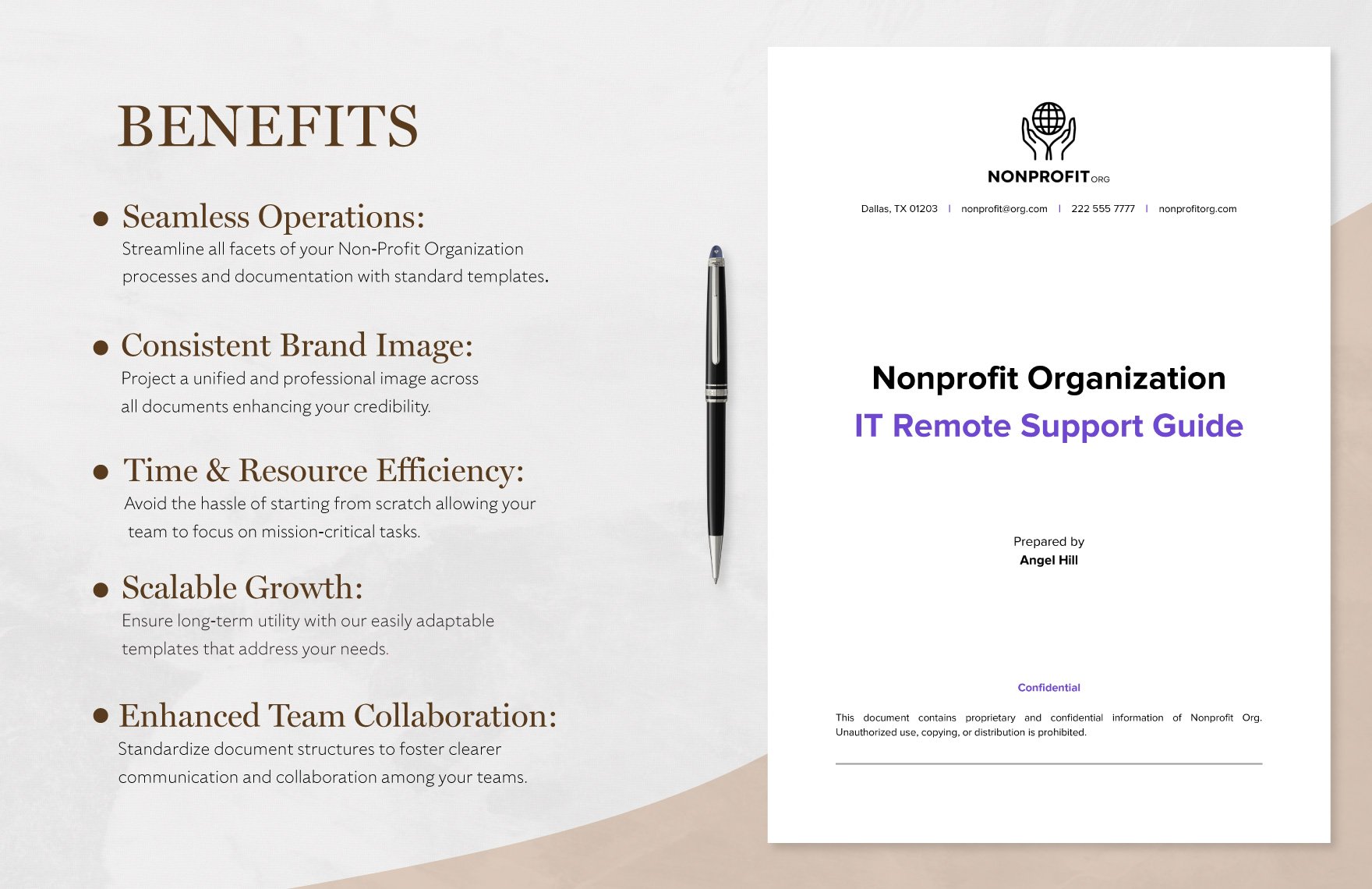 Nonprofit Organization IT Remote Support Guide Template