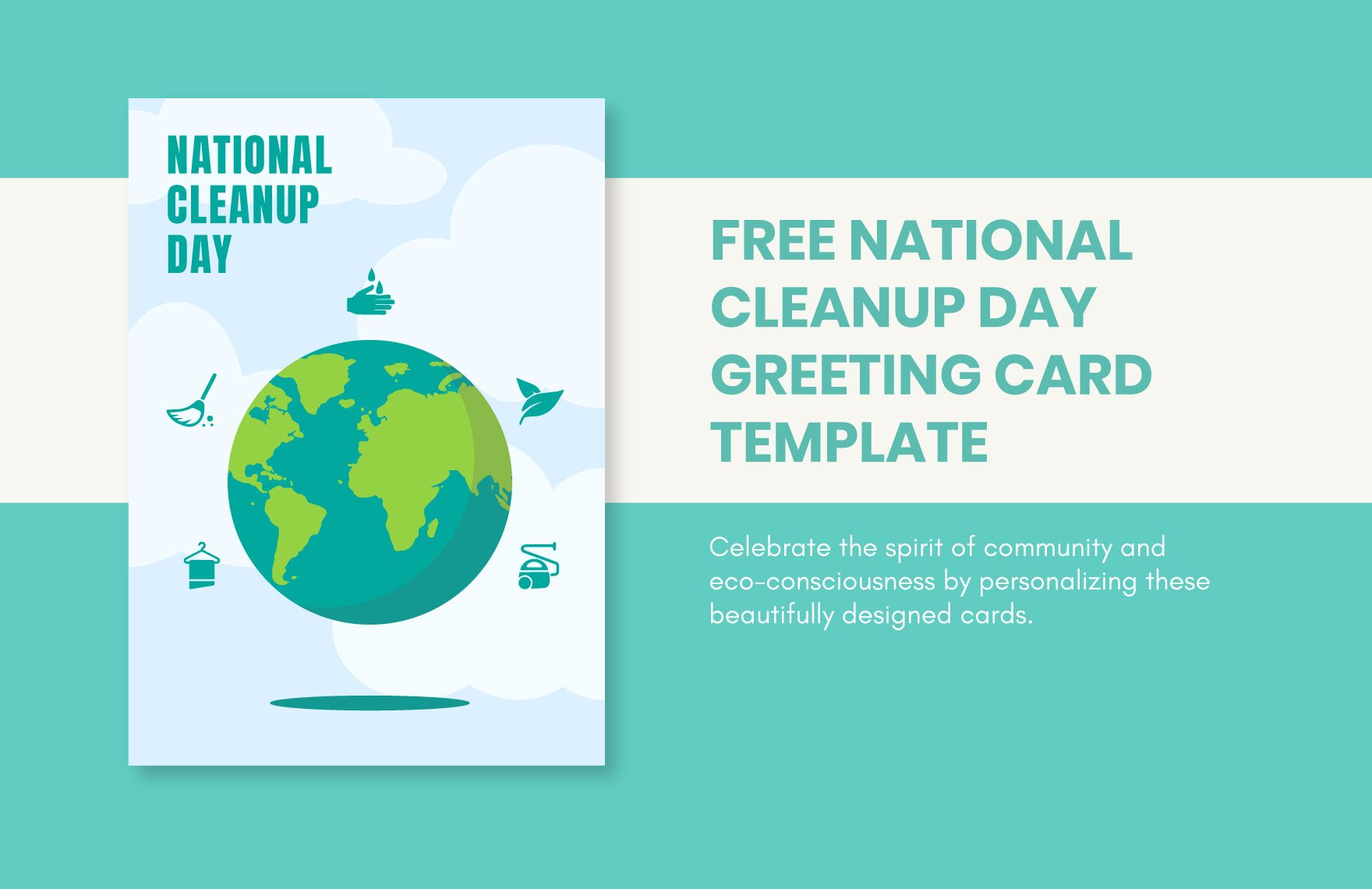 Free National CleanUp Day Greeting Card Template in Illustrator, PSD, PNG