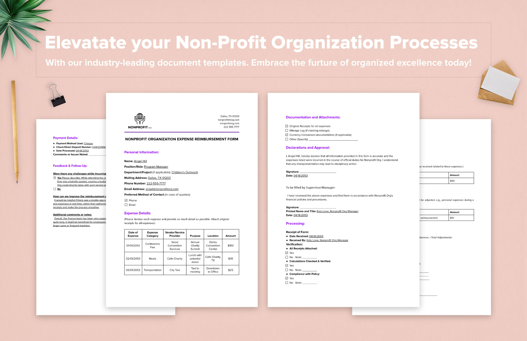  Nonprofit Organization Expense Reimbursement Form Template