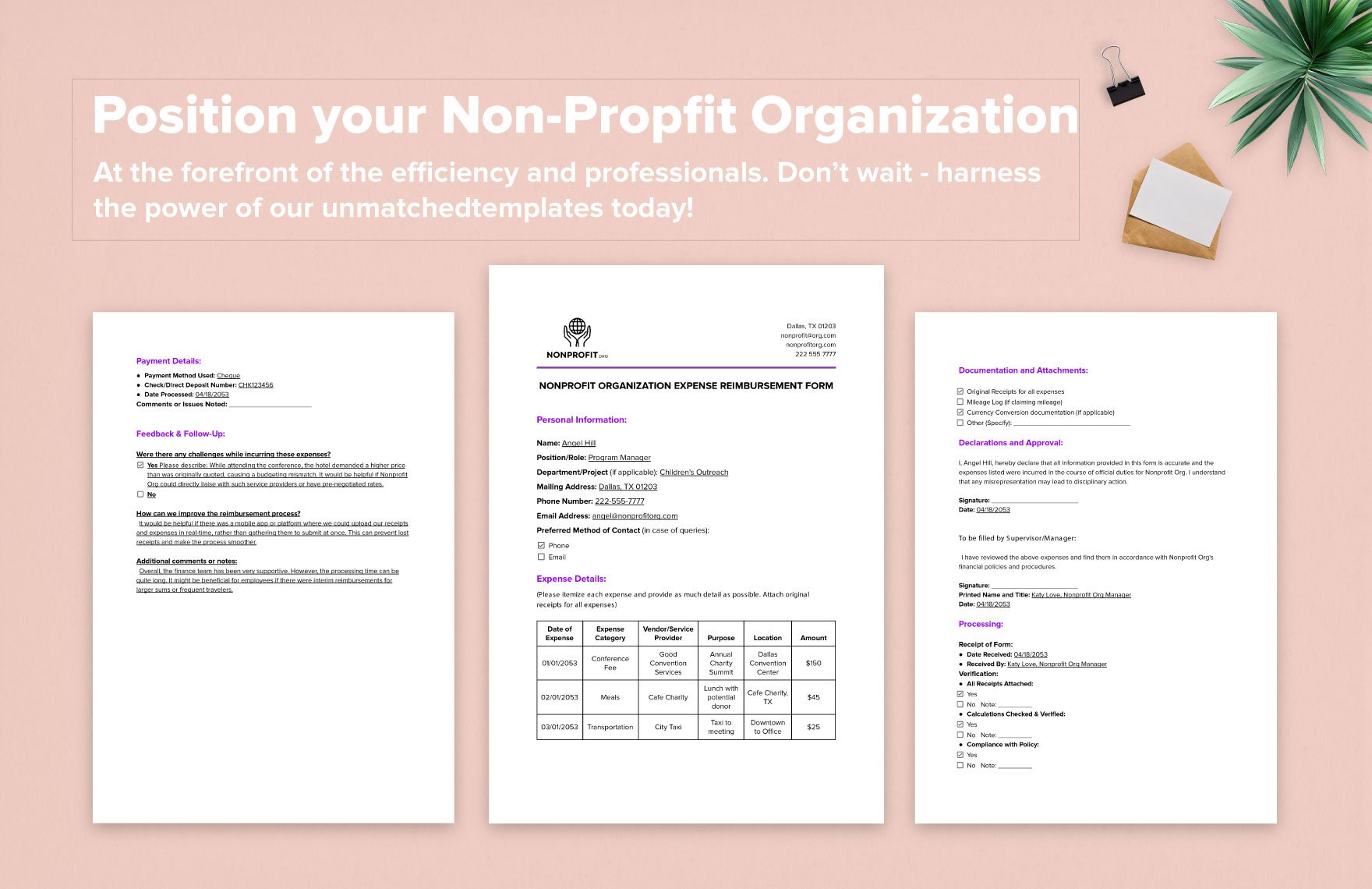  Nonprofit Organization Expense Reimbursement Form Template