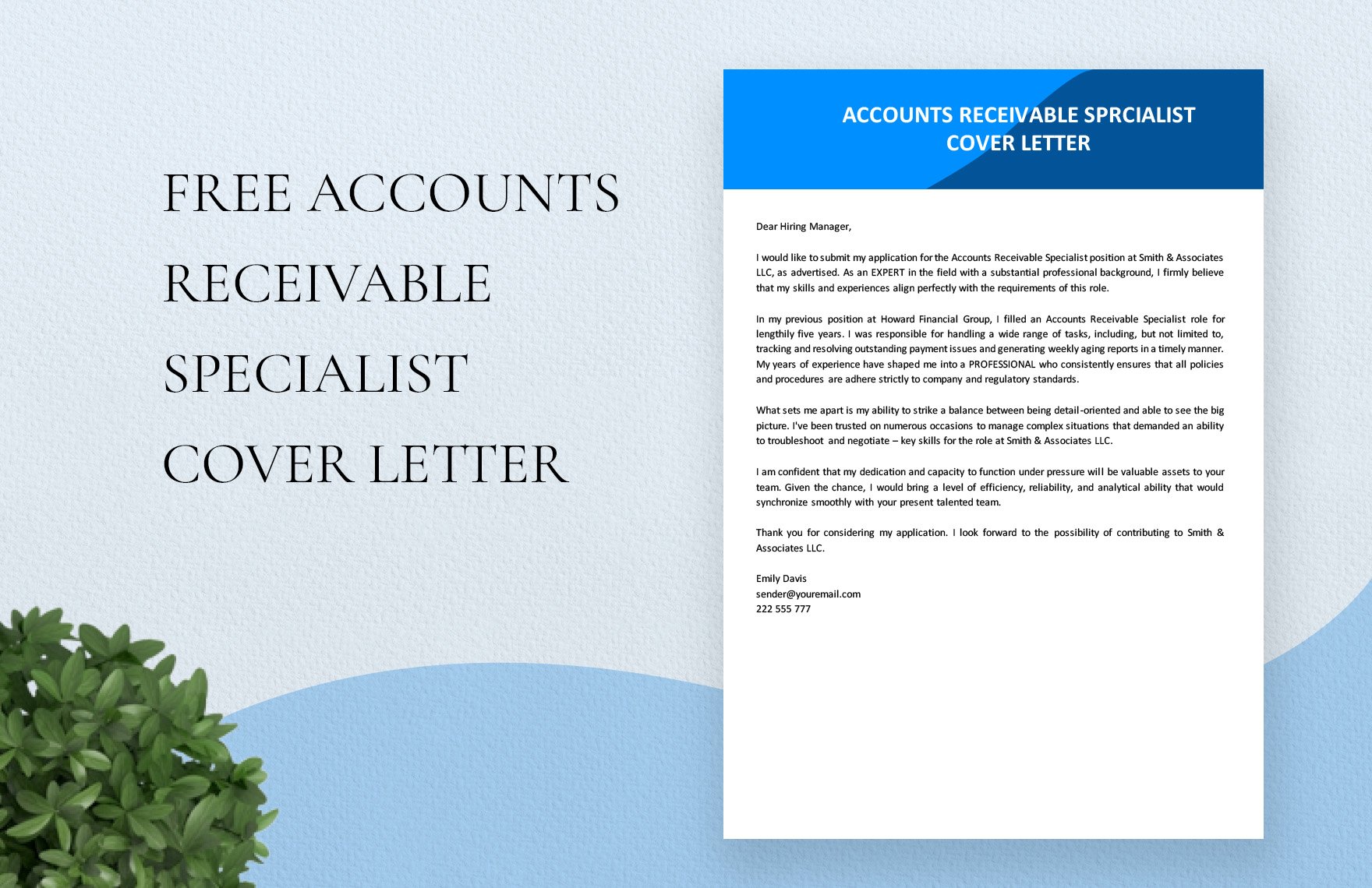 Accounts Receivable Specialist Cover Letter