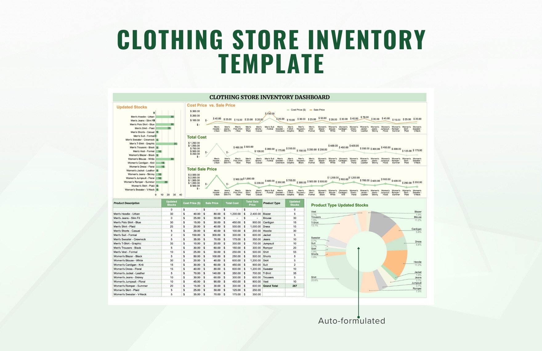 Clothing Store Inventory Template