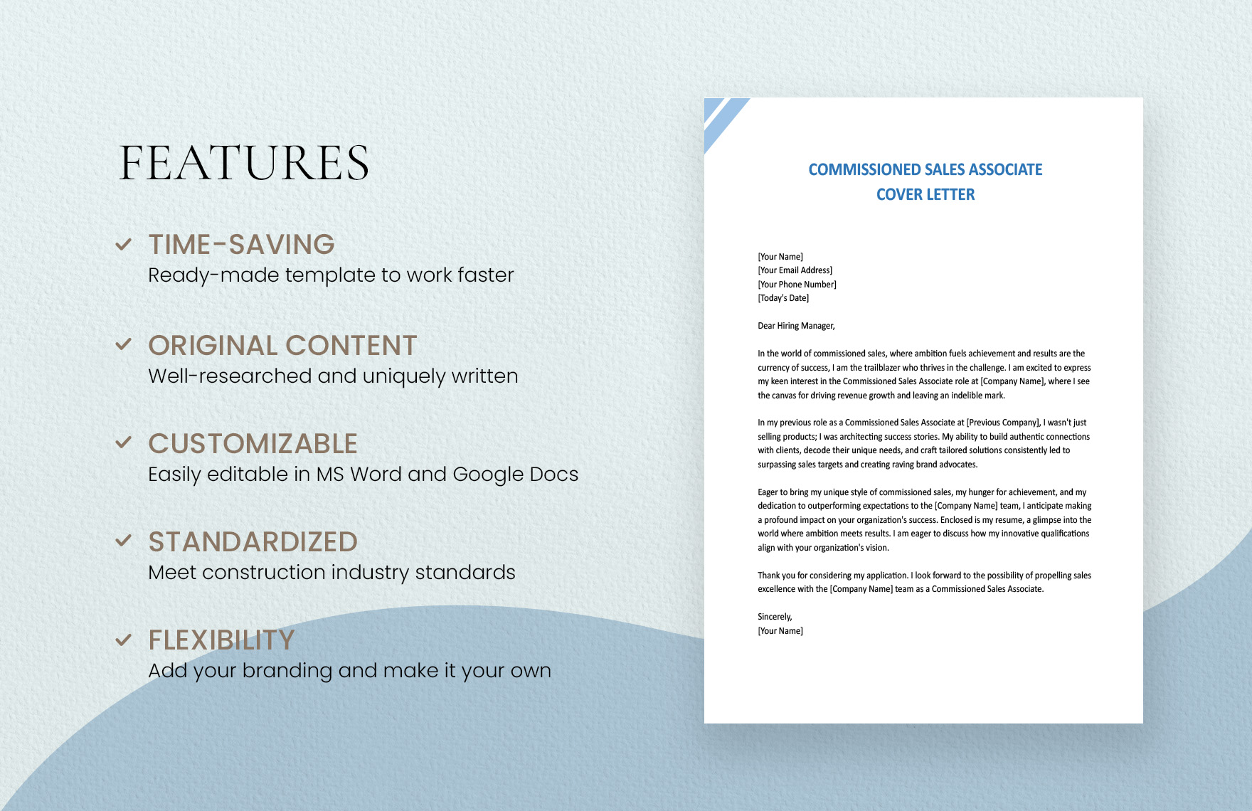 Commissioned Sales Associate Cover Letter
