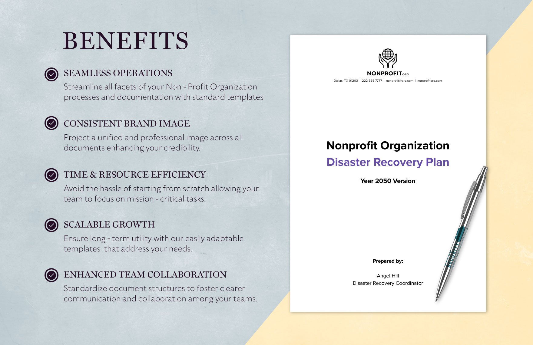 Nonprofit Organization Disaster Recovery Plan Template