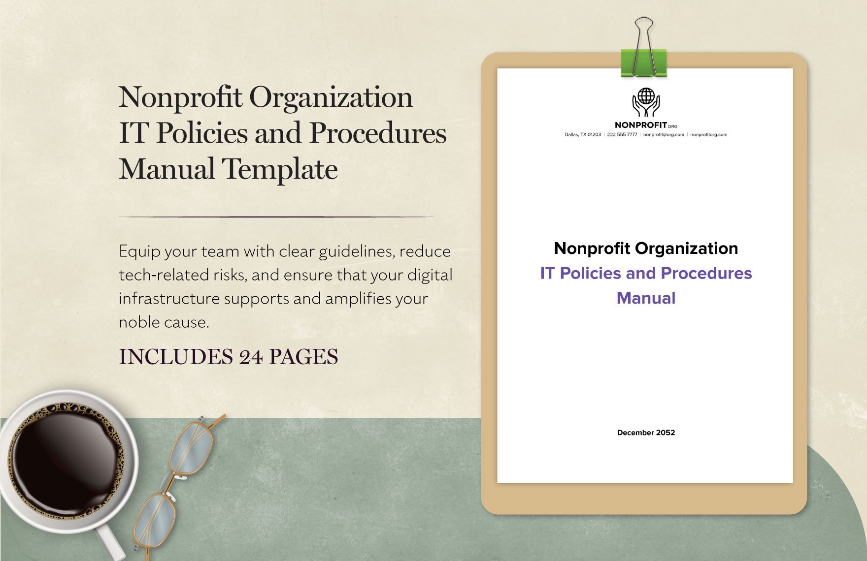 Nonprofit Organization IT Policies and Procedures Manual Template in Word, Google Docs, PDF